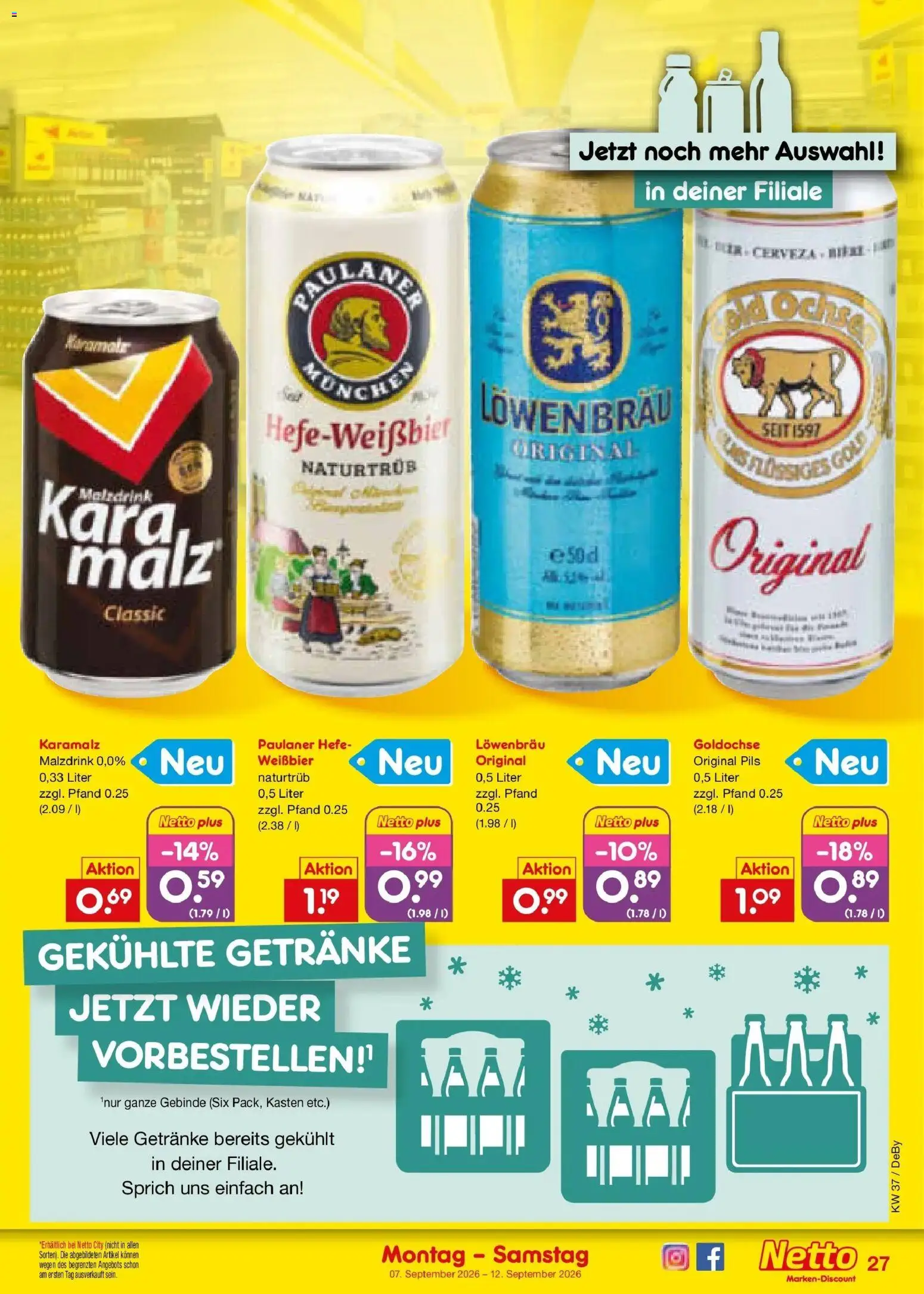 Netto Marken-Discount Prospekt Stuttgart – gültig ab 07.09.2026 | Seite: 39 | Produkte: Weißbier, Pils, Paulaner
