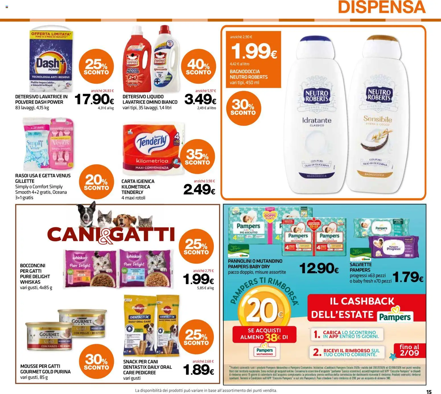 Volantino Superconti del 02/07/2026 | Pagina: 15 | Prodotti: Pannolini, Olio, Pampers, Cocco