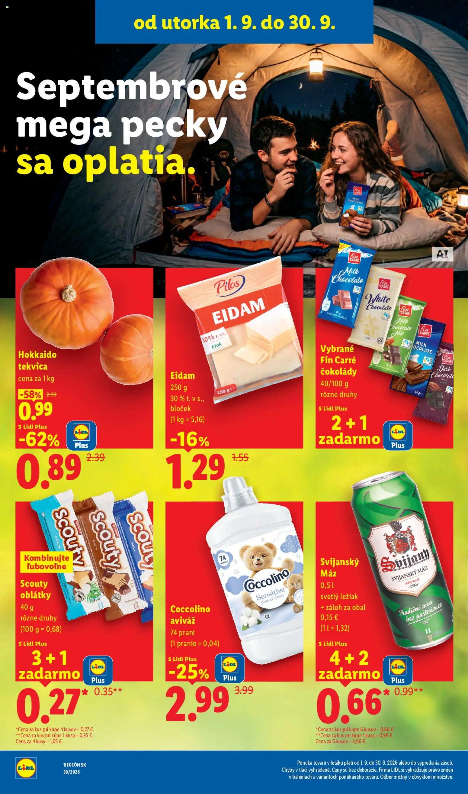 Nové Lidl akcie – leták je platný od 21.09.2026 | Strana: 19 | Produkty: Eidam, Aviváž, Oblátky, Coccolino