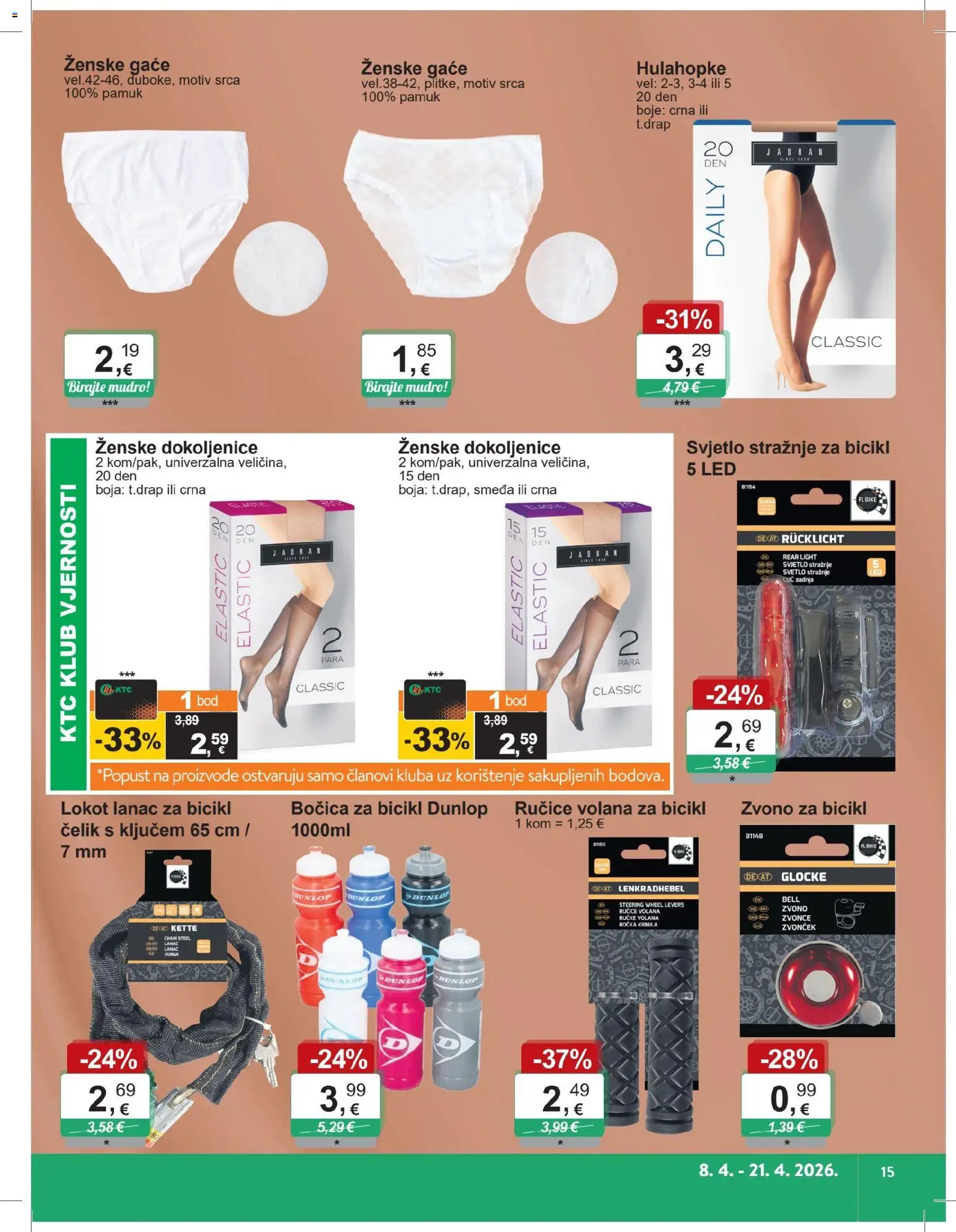 KTC katalog | vrijedi od 08.04.2026 | Stranica: 10 | Proizvodi: Bicikl, Led, Gaće, Hulahopke