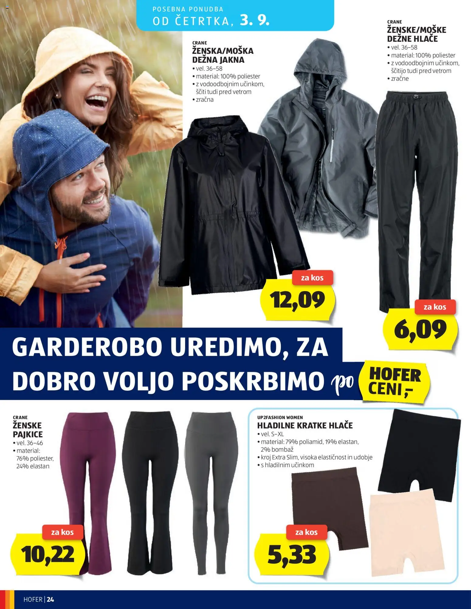 Hofer SI katalog | vrijedi od 26.08.2026 | Stranica: 24 | Proizvodi: Jakna, Hlače, Kratke hlače