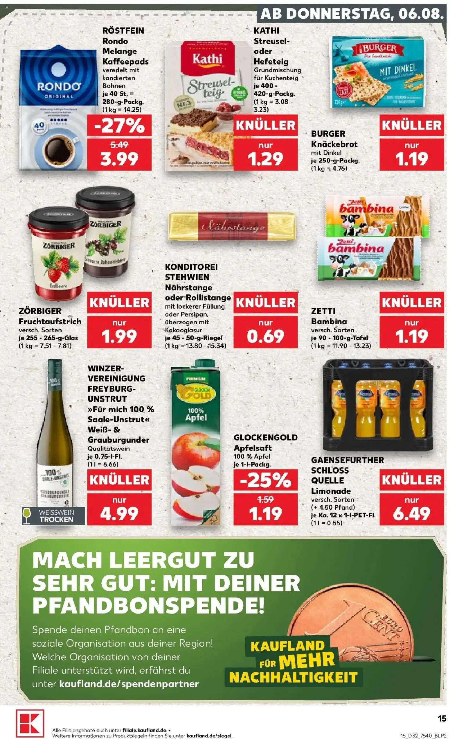 Kaufland Prospekt Haldensleben – gültig ab 03.08.2026 | Seite: 24 | Produkte: Kaffeepads, Weißwein, Burger, Limonade