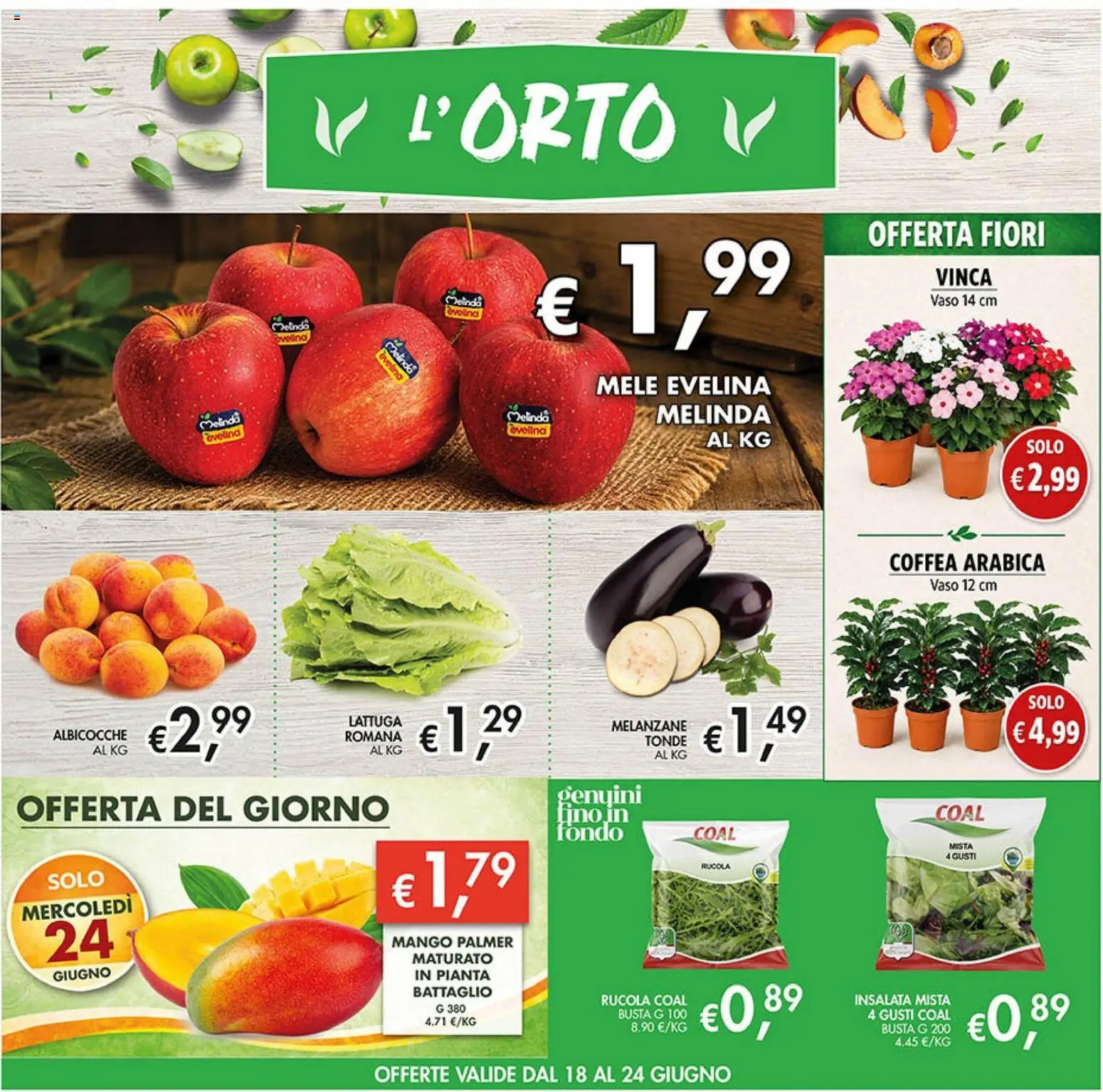 Volantino Coal del 18.06.2026 | Pagina: 2 | Prodotti: Rucola, Insalata, Mango, Lattuga