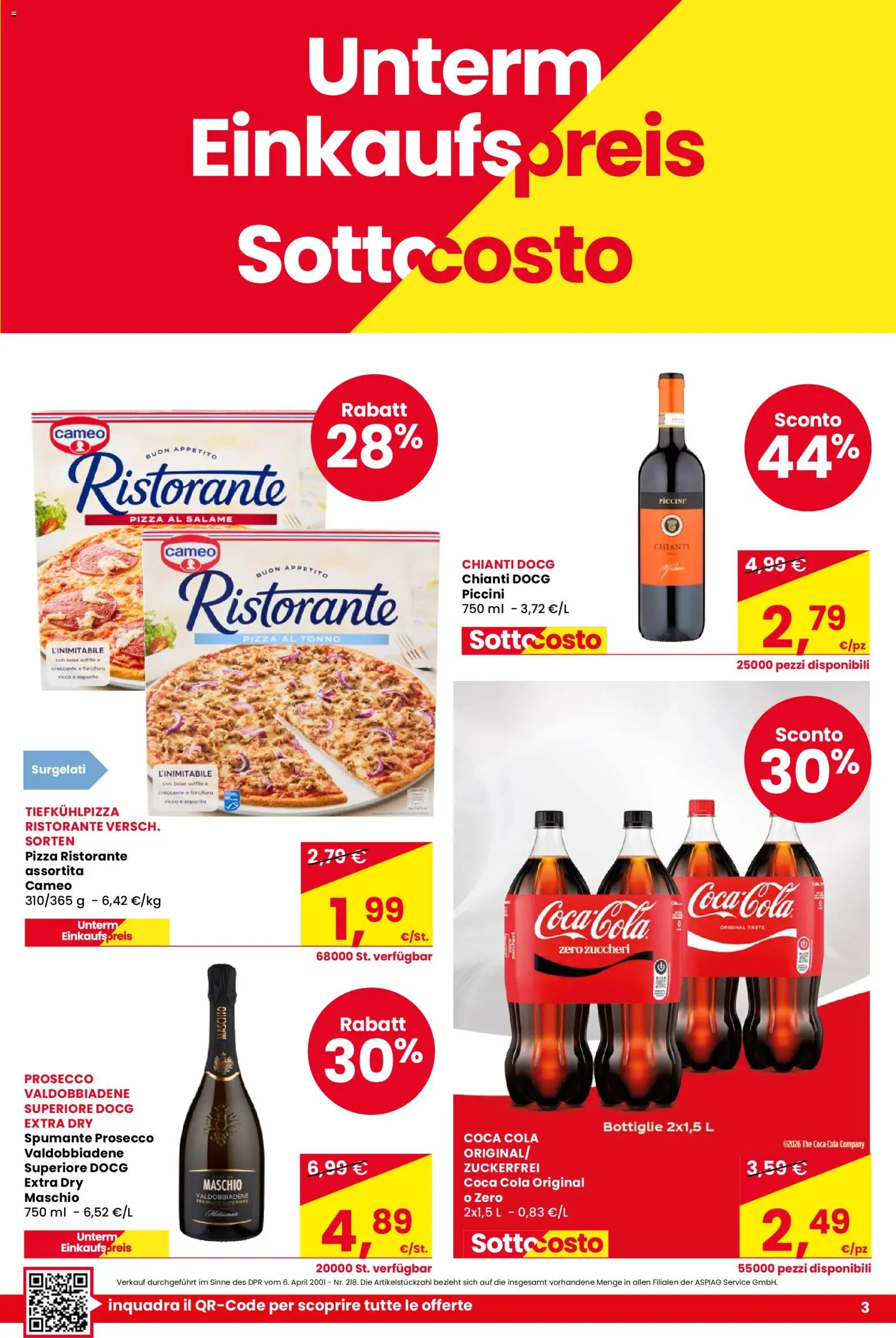 Volantino Despar del 01/10/2026 | Pagina: 3 | Prodotti: Pizza, Prosecco, The, Spumante