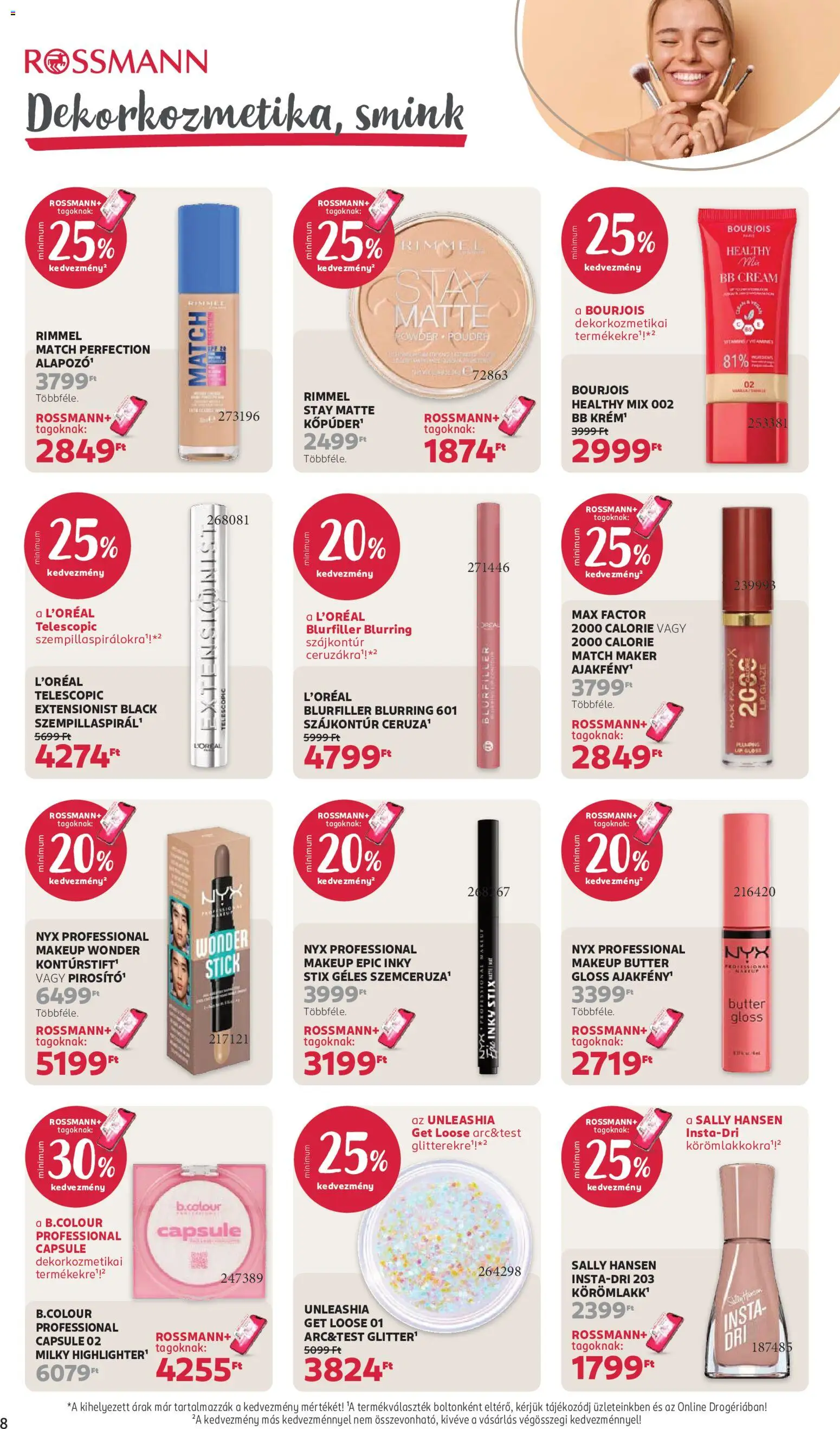 Rossmann akciós ujság - amely érvényes a következő dátumtól: 2026.08.17. | Oldal: 10 | Termékek: Max Factor, Bourjois, Smink