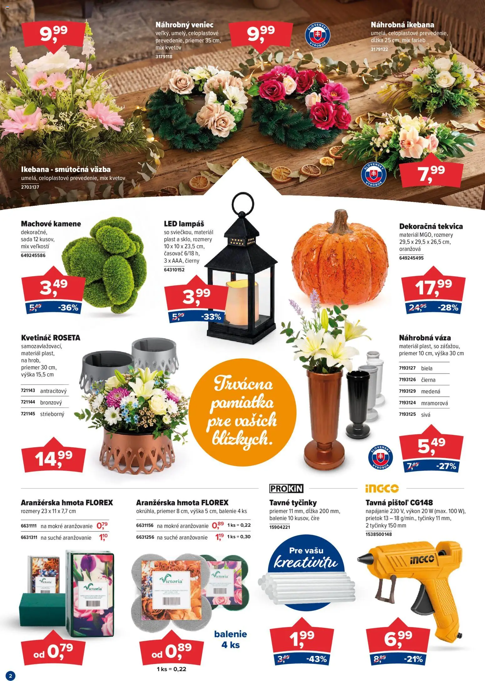 Nové Kinekus akcie – leták je platný od 01.10.2026 | Strana: 2 | Produkty: Led, Kvetináč, Váza, Tekvica