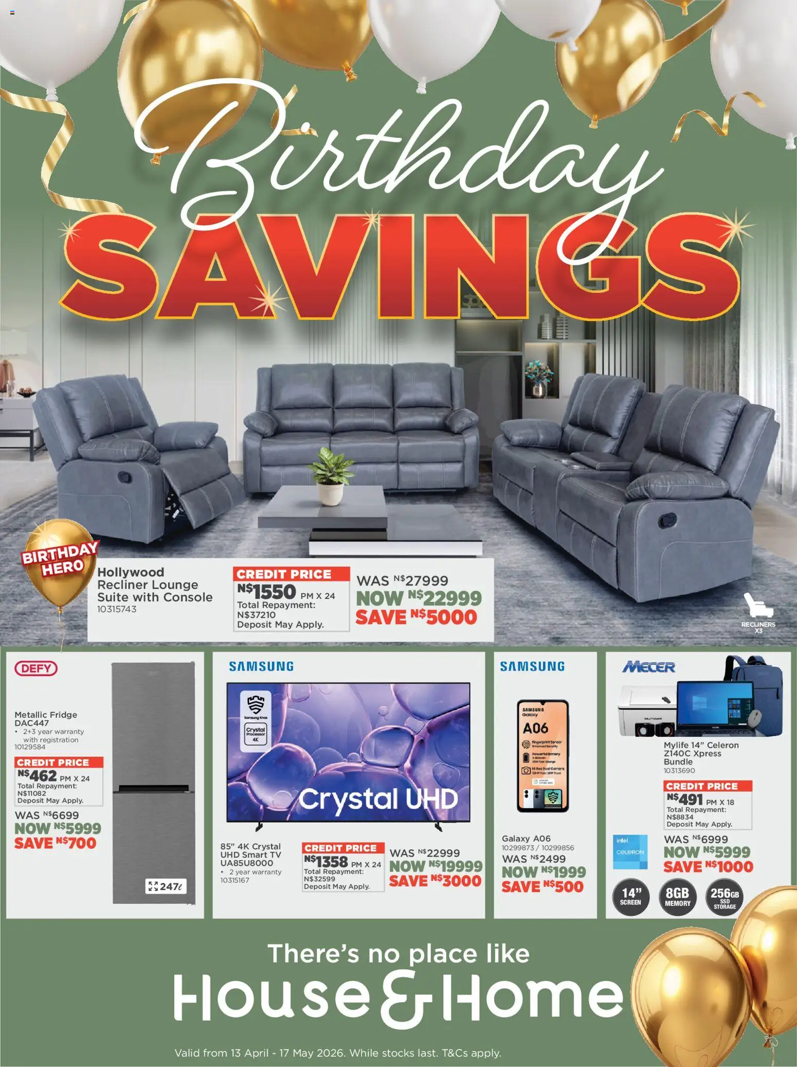 New House and Home catalogue – valid from 13.04.2026 | Page: 1 | Products: TV, Fridge