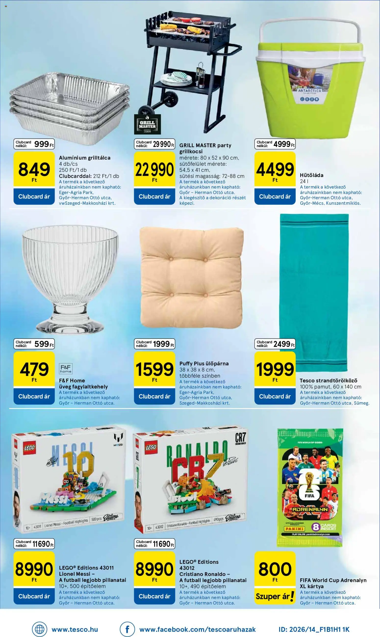 Tesco akciós ujság - amely érvényes a következő dátumtól: 04.06.2026 | Oldal: 8 | Termékek: Grilltálca, Ülőpárna, Dekoráció, Grillkocsi