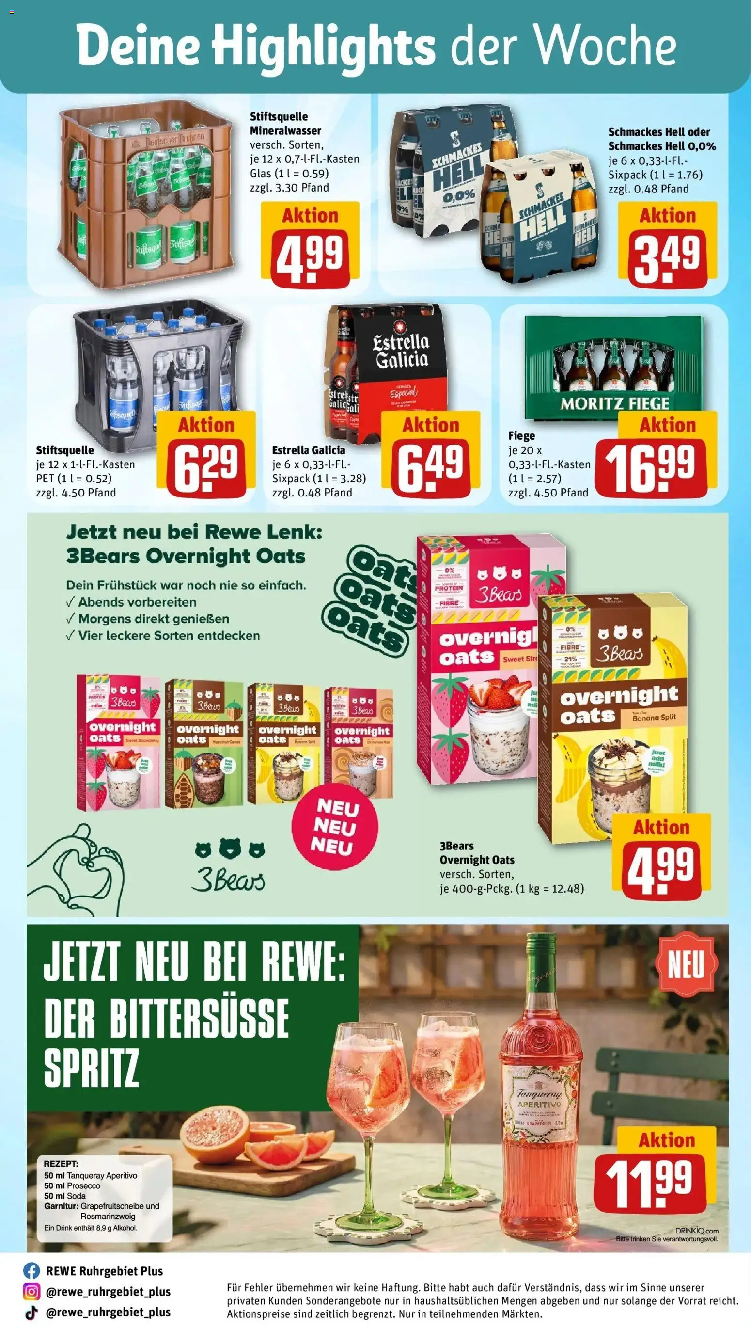 REWE Prospekt ab 31.08.2026 zum Blättern » Angebote | Seite: 32 | Produkte: Mineralwasser, Grapefruit, Prosecco