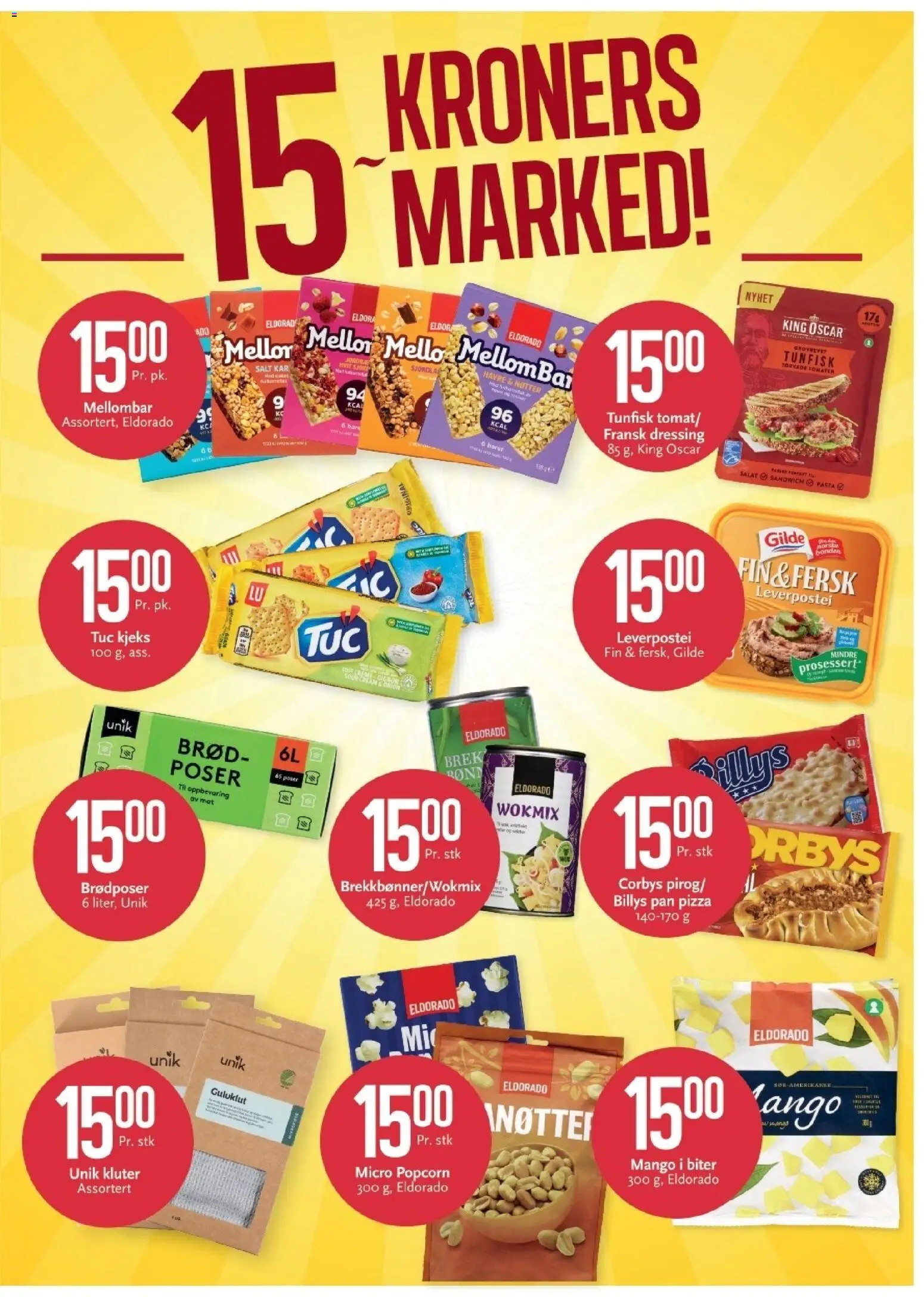 {H1} | Side: 5 | Produkter: Mellombar, Brød, Popcorn, Sandwich
