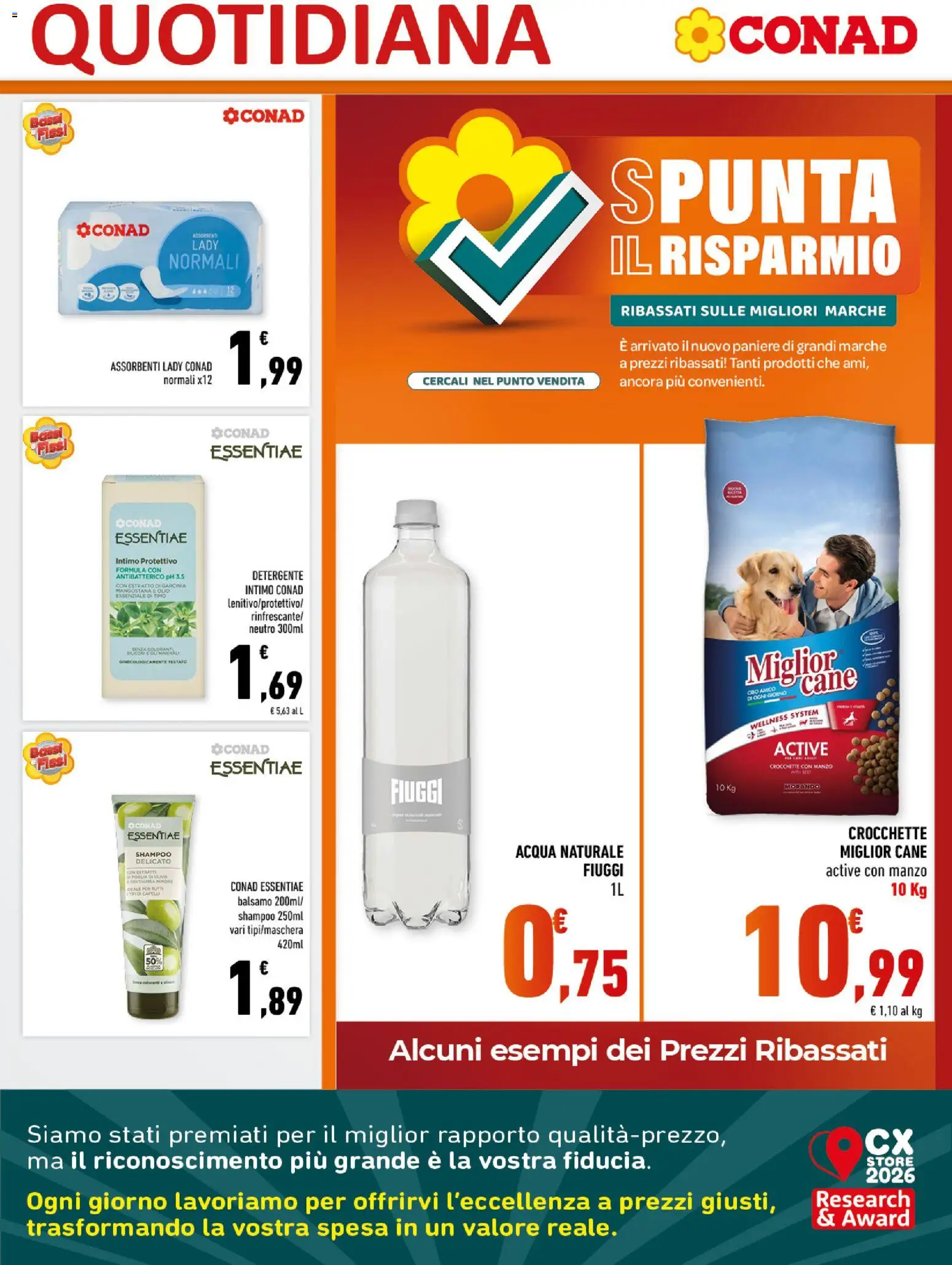 Volantino Conad del 17.06.2026 | Pagina: 7 | Prodotti: Manzo, Intimo, Acqua, Crocchette
