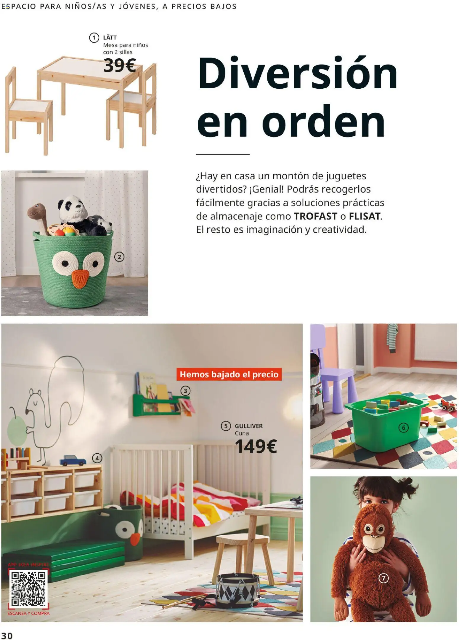 IKEA - Precios bajos │ válido desde el 01/09/2026 | Página: 30 | Productos: Juguetes, Almacenaje, Cuna, Mesa para niños