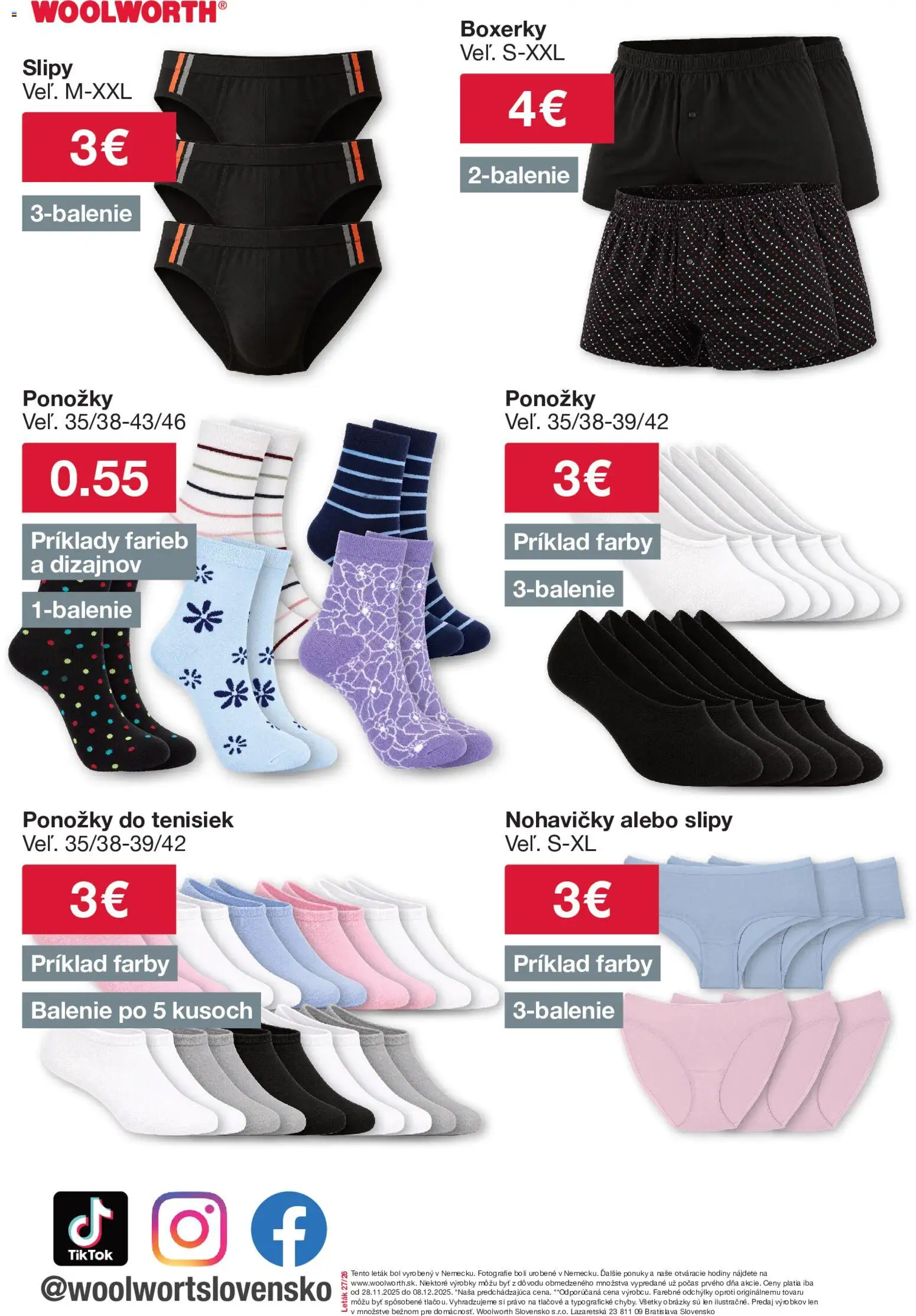 Nové Woolworth akcie – leták je platný od 03.07.2026 | Strana: 23 | Produkty: Hodiny, Ponožky, Slipy, Boxerky