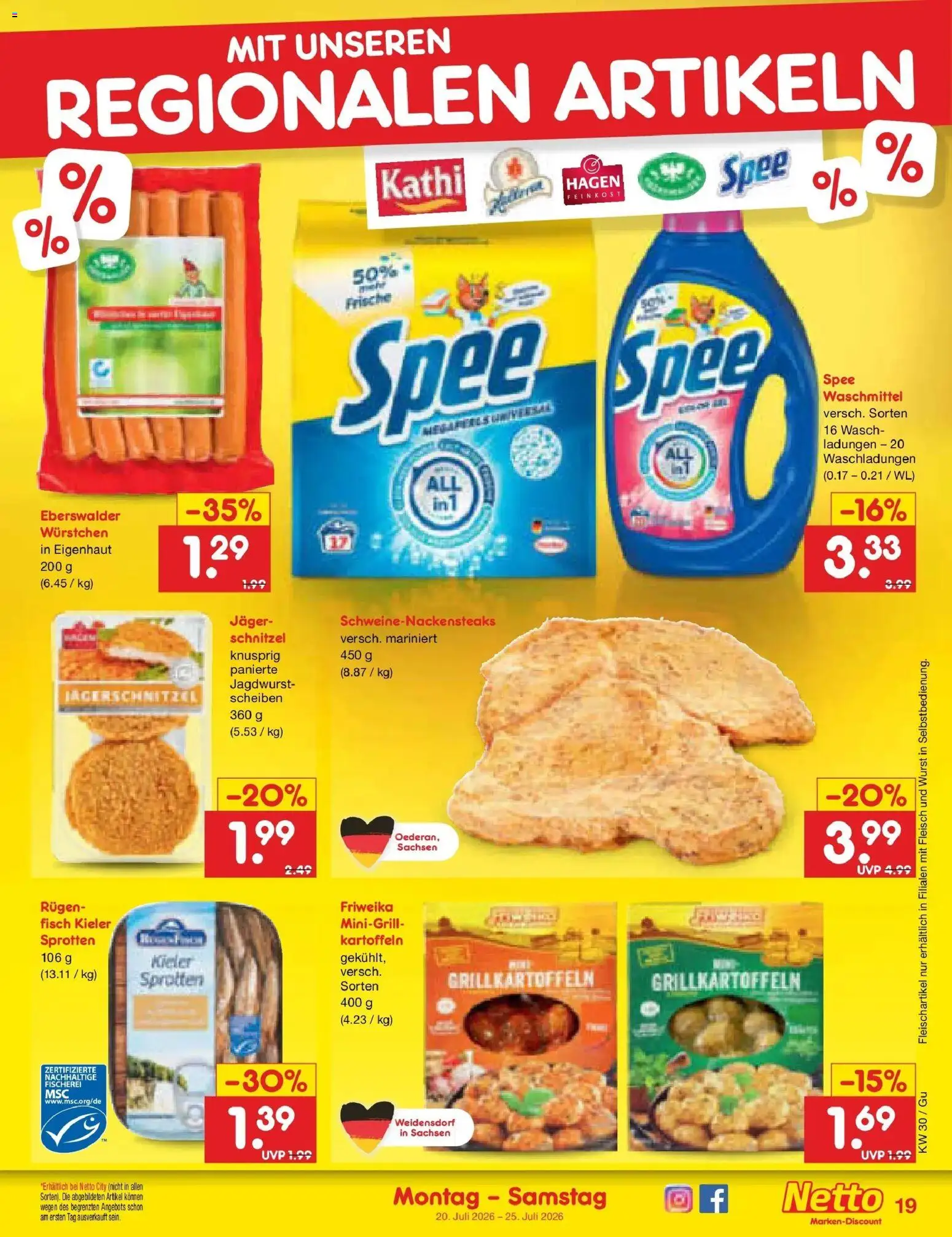 Netto Marken-Discount Prospekt Augustusburg – gültig ab 20.07.2026 | Seite: 31 | Produkte: Fisch, Spee, Wurst, Fleisch