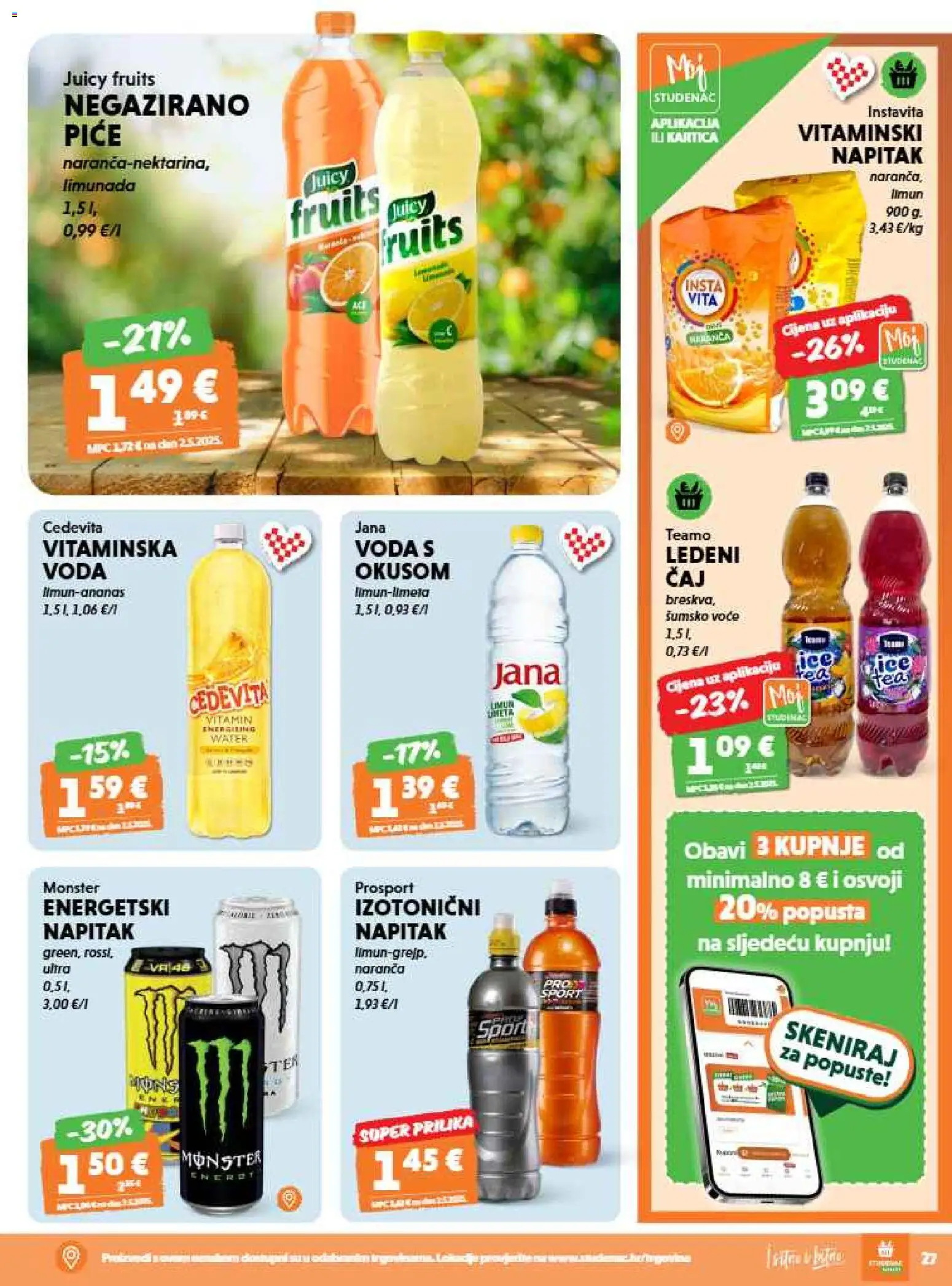 Studenac katalog | vrijedi od 20.05.2026 | Stranica: 27 | Proizvodi: Šumsko voće, Voda, Voće, Cedevita
