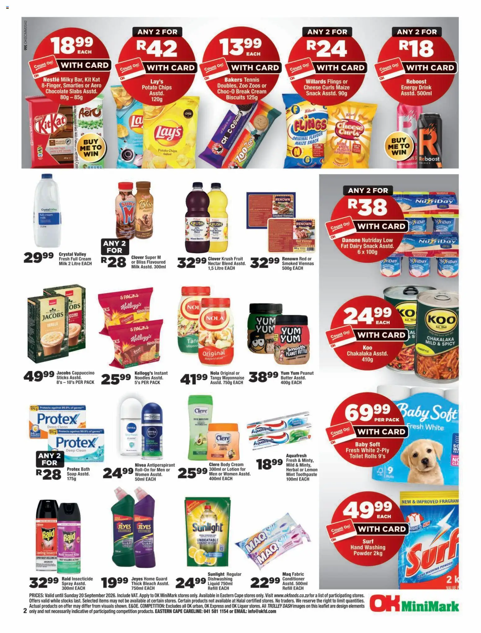 New OK Foods catalogue – valid from 09/09/2026 | Page: 2 | Products: Bath, Chicken, Chips, Cream