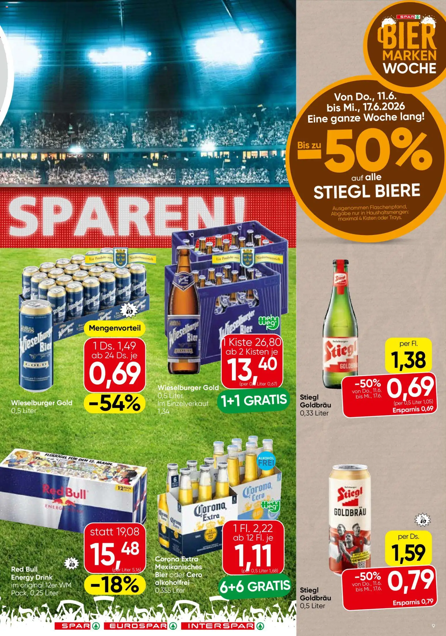 Spar Flugblatt - Wien gültig ab 11.06.2026 | Seite: 9 | Produkte: Bier