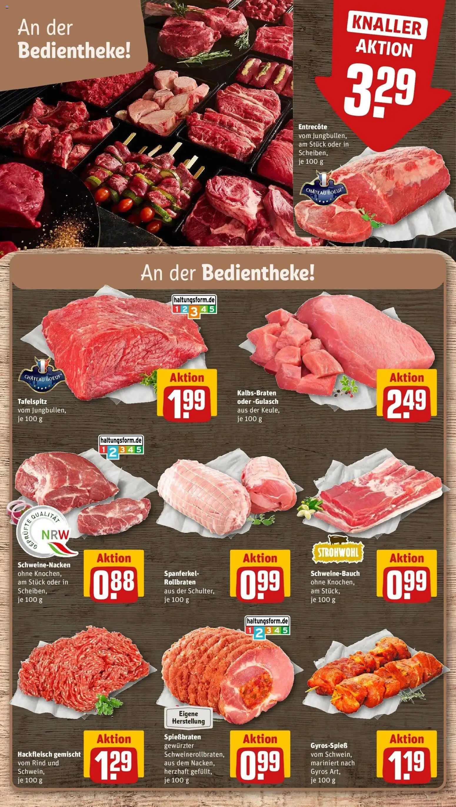 REWE Prospekt ab 07.09.2026 zum Blättern » Angebote | Seite: 8 | Produkte: Schweinenacken, Entrecote, Gyros, Hackfleisch