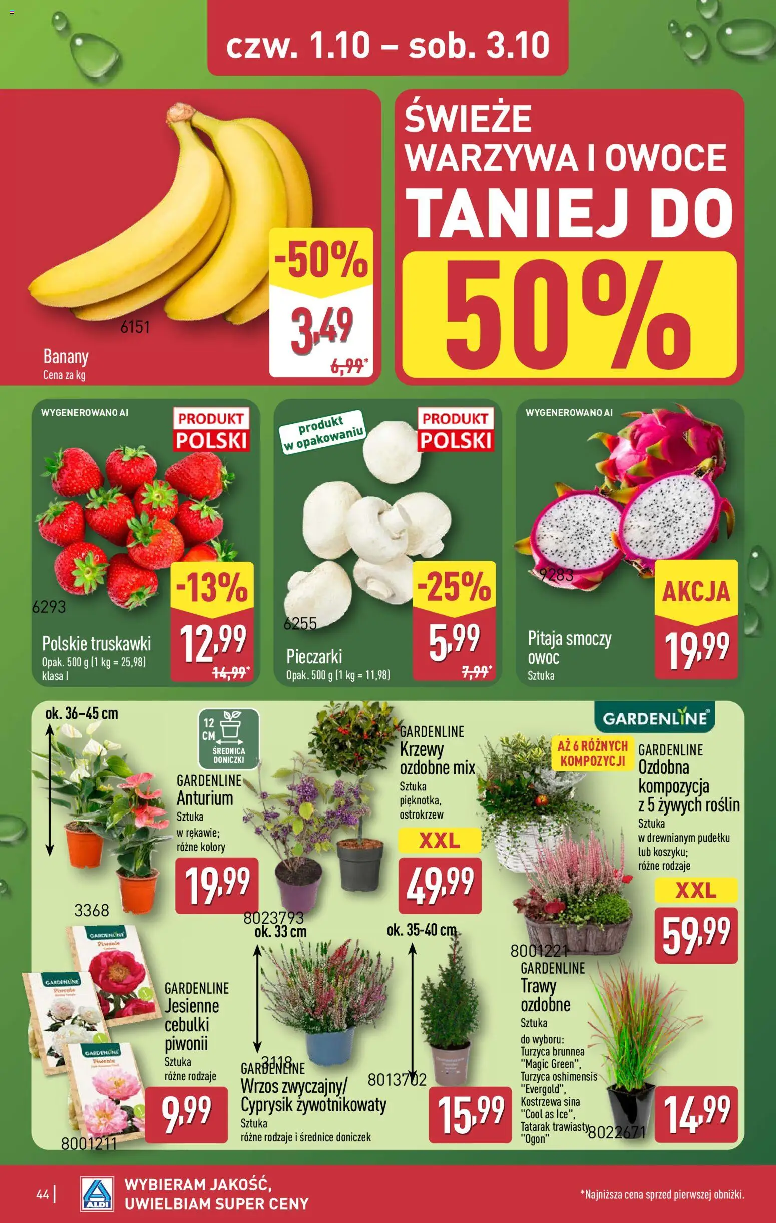 Aldi Polsko leták od 28.09.2026 | Strana: 44 | Produkty: Banány, Tatarák