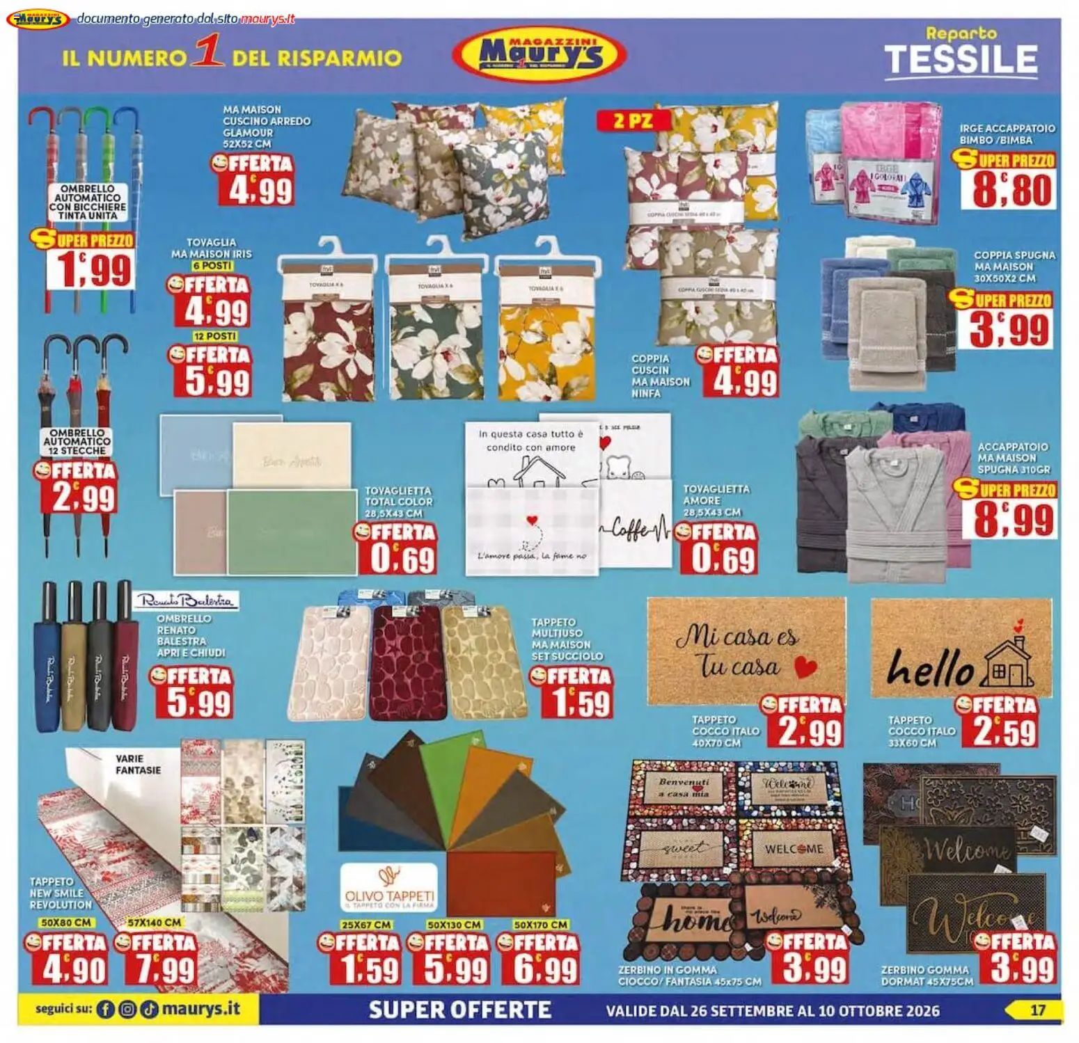Volantino Maury's del 26/09/2026 | Pagina: 17