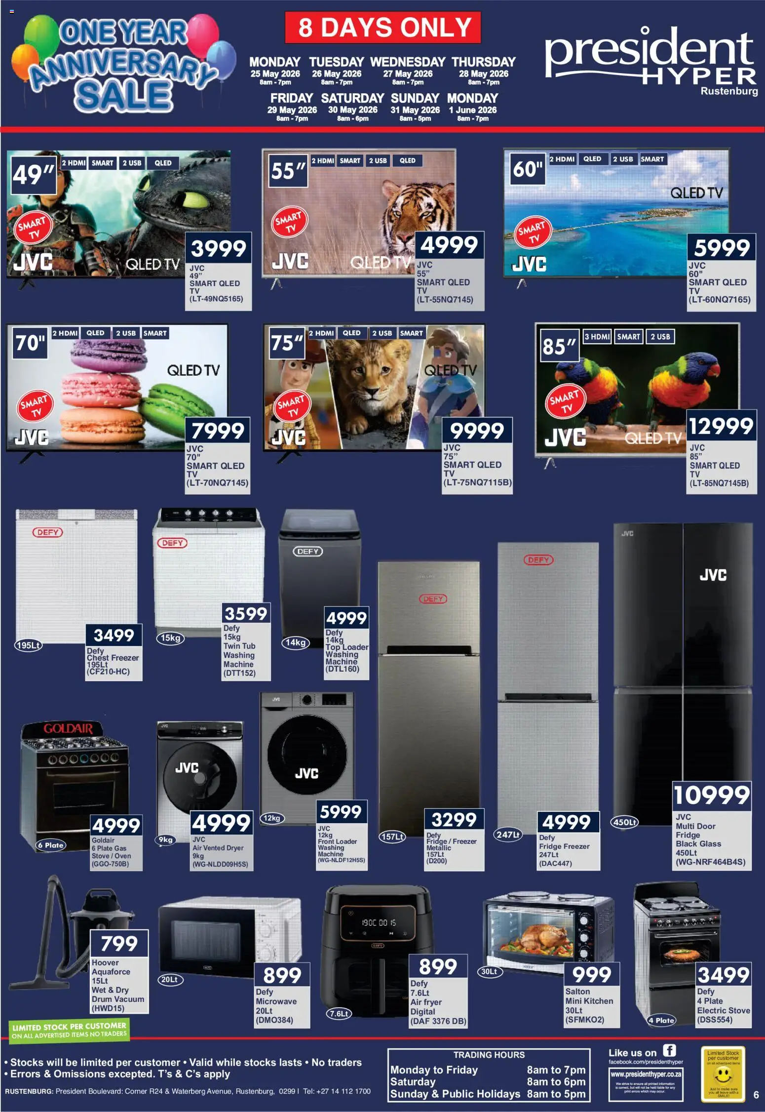 New President Hyper catalogue – valid from 25.05.2026 | Page: 6 | Products: Plate, Fridge, Microwave, Stock