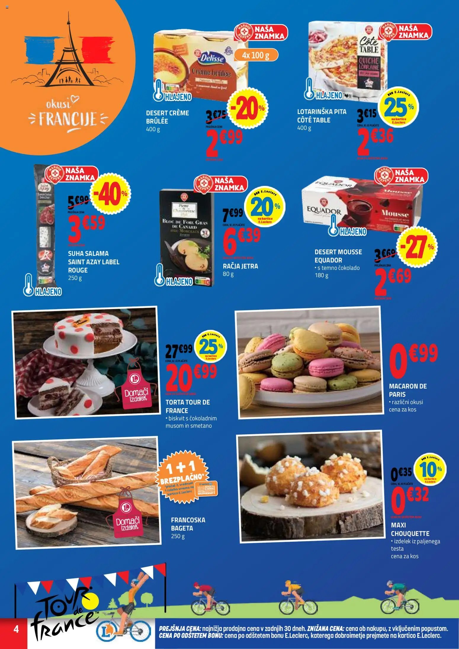 Novi E.leclerc katalog ponudbe – veljaven od 01.07.2026 | Stran: 4 | Izdelki: Pita, Torta, Kos, Salama