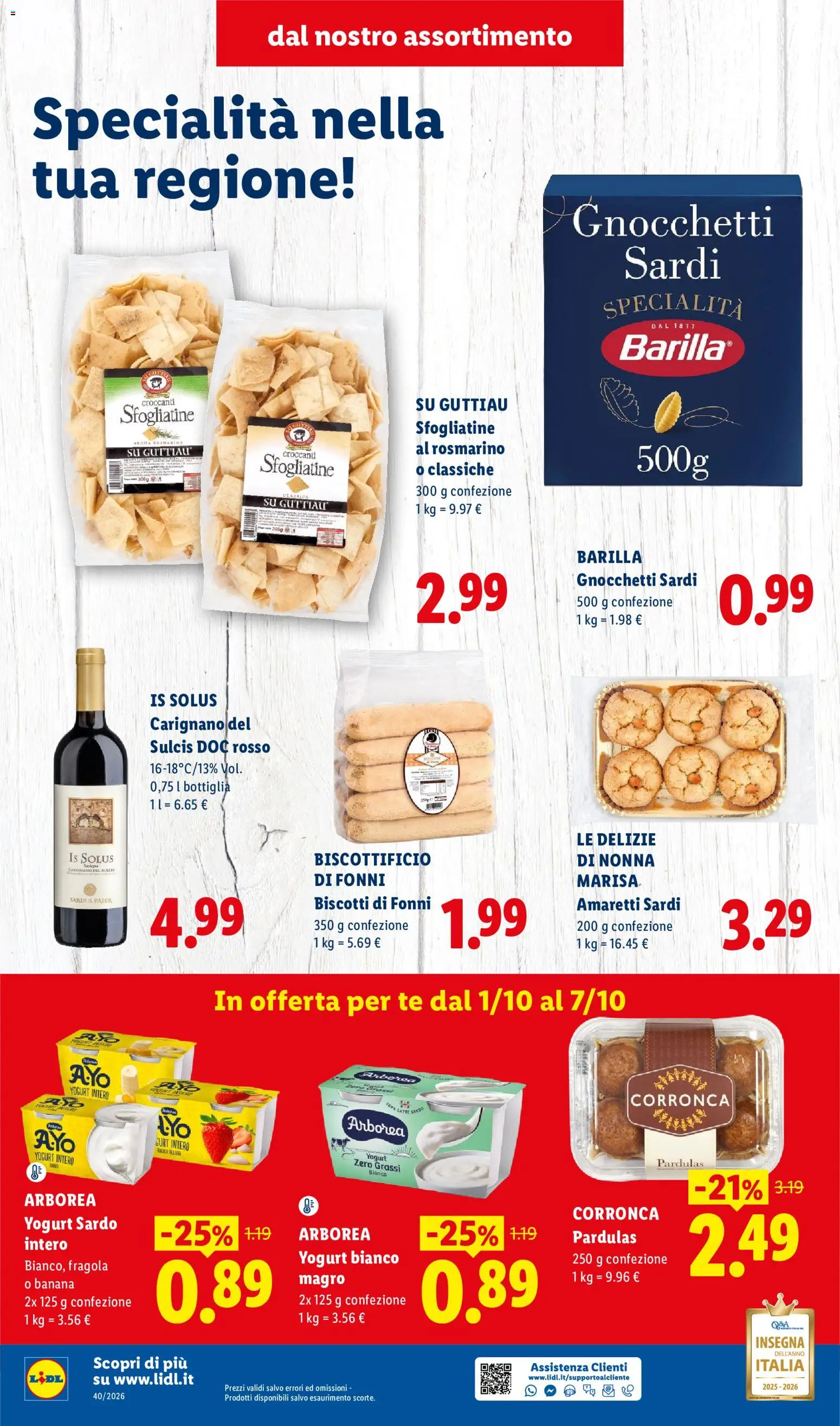 Volantino Lidl del 01/10/2026 | Pagina: 4 | Prodotti: Yogurt, Yogurt bianco, Bottiglia, Gnocchetti