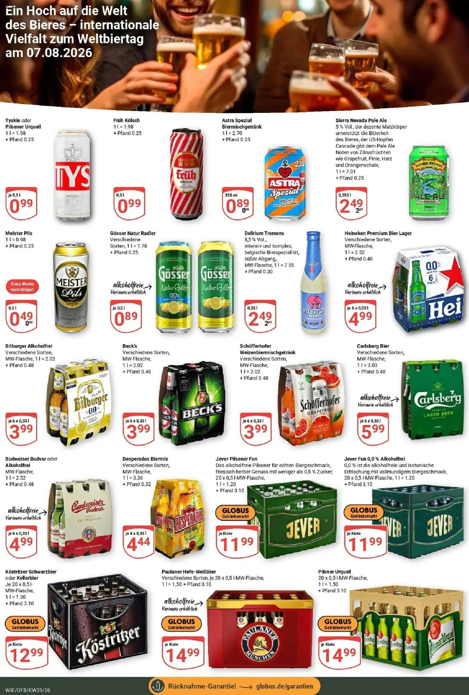 Globus Prospekt Waghäusel – gültig ab 20.07.2026 | Seite: 21 | Produkte: Kostritzer, Bier, Astra, Desperados