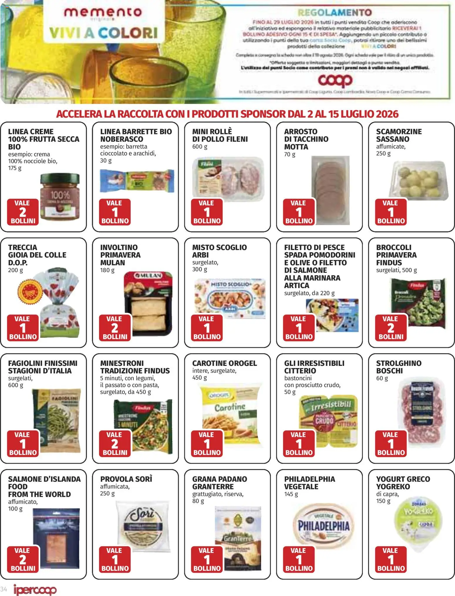 Volantino Ipercoop del 02/07/2026 | Pagina: 34 | Prodotti: Olive, Nocciole, The, Grana Padano