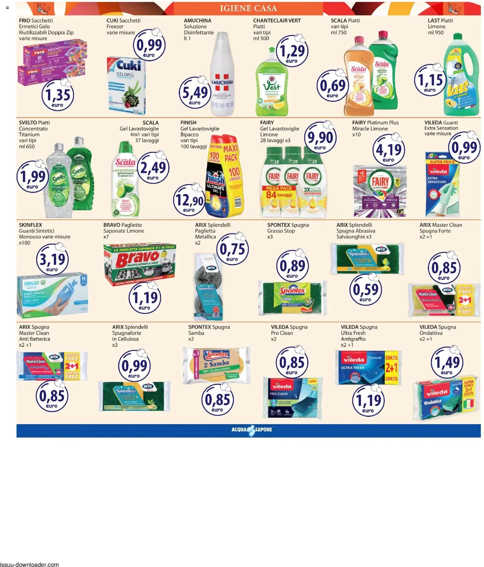 Volantino Acqua e Sapone del 30/07/2026 | Pagina: 15 | Prodotti: Spugna, Limone, Guanti, Freezer