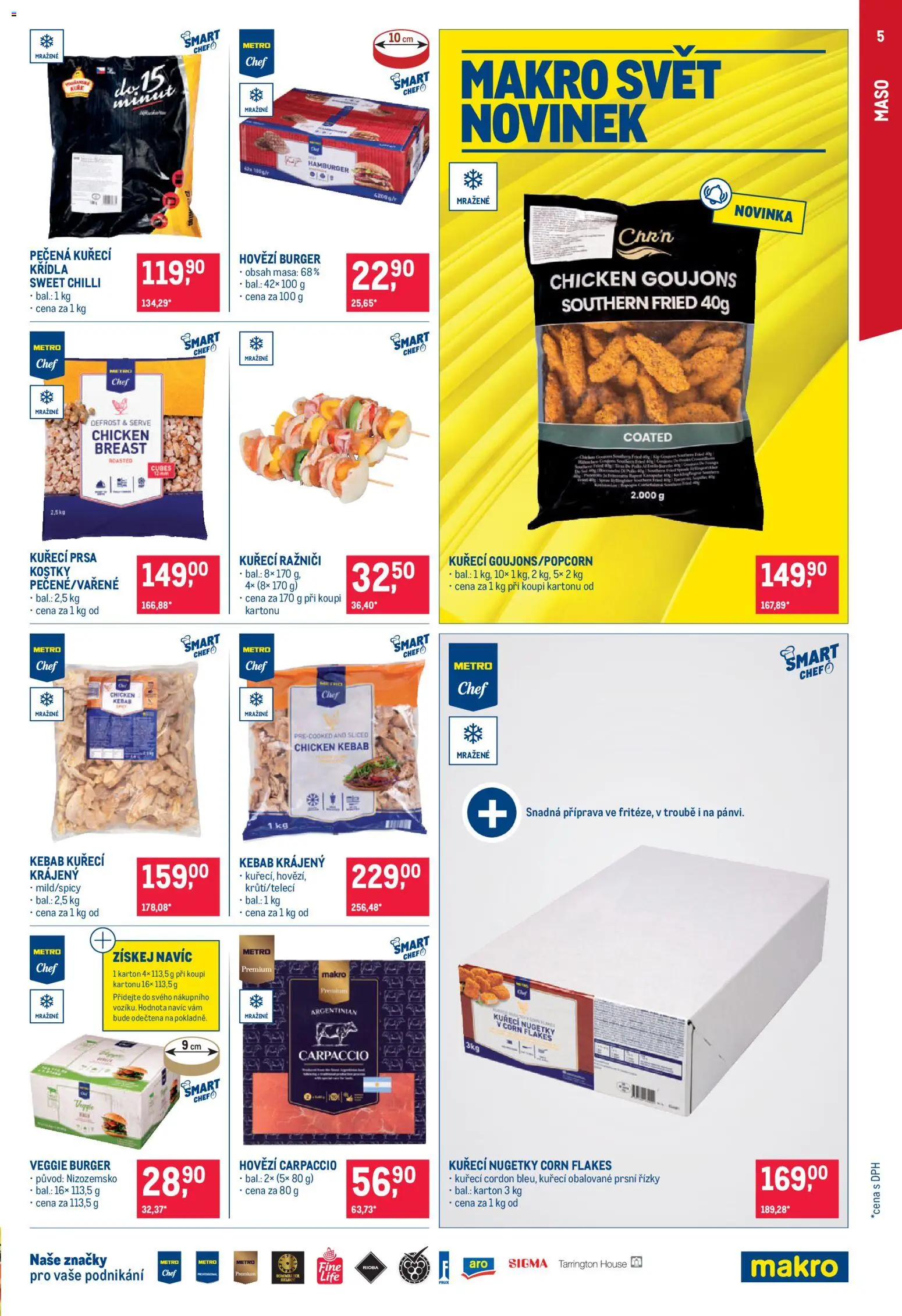 Makro leták - Gastronomie od 15.07.2026 | Strana: 5 | Produkty: Hamburger, Nugetky, Kuřecí nugetky, Kuřecí Křídla
