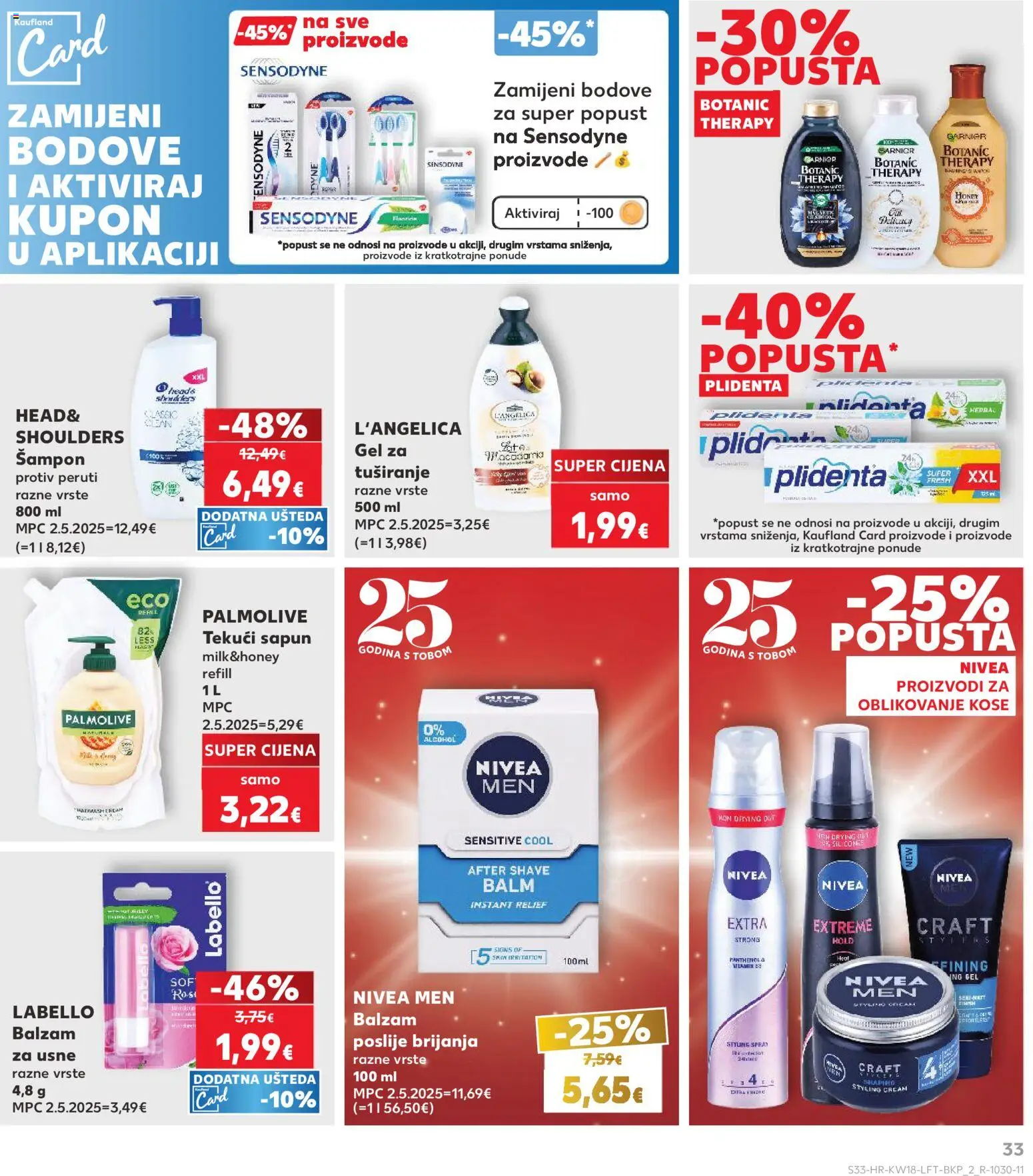 Kaufland katalog | vrijedi od 29.04.2026 | Stranica: 33 | Proizvodi: Labello, Gel za tuširanje, Finish, L'Angelica
