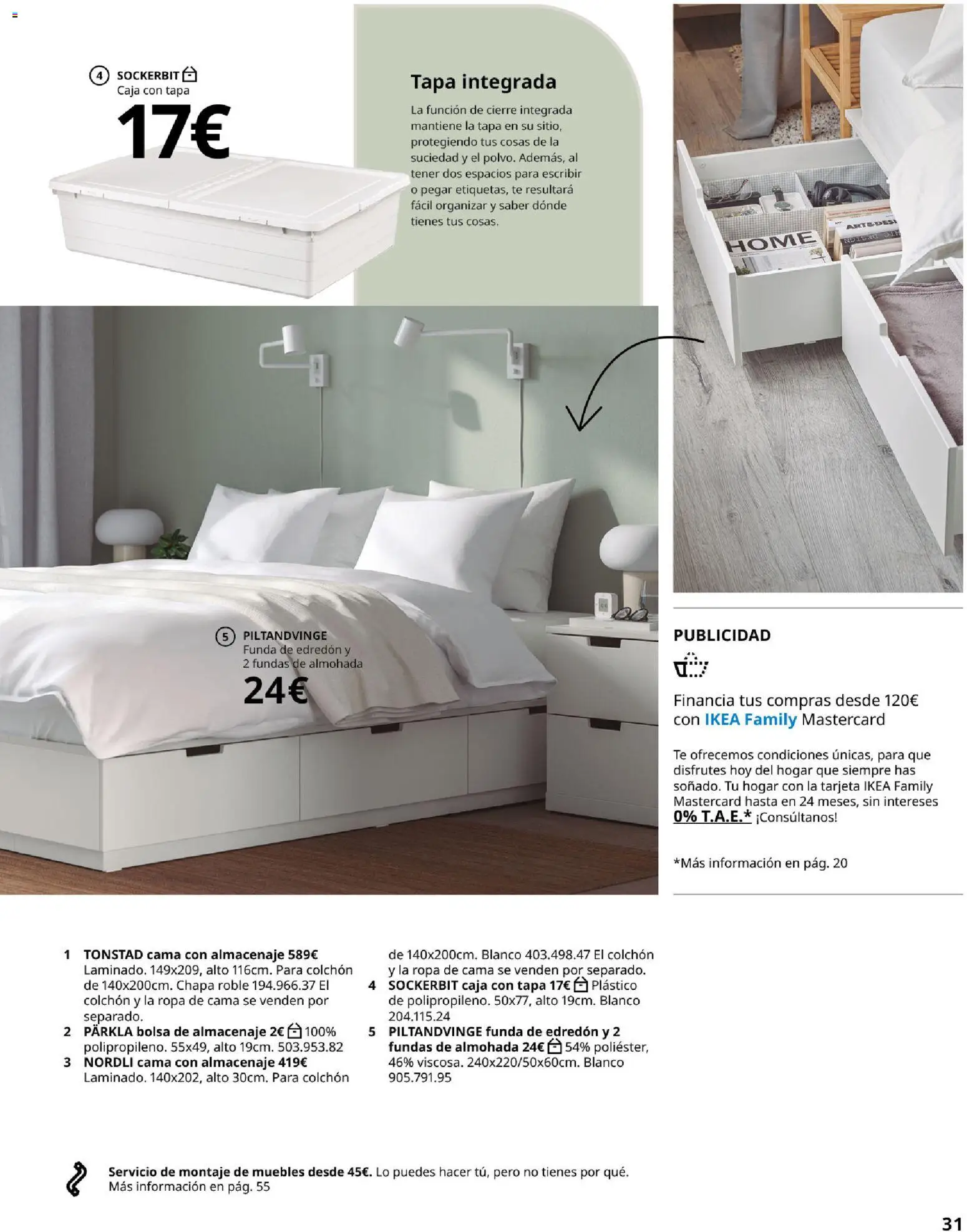 Catálogo IKEA Organización en el hogar │ válido desde el 15/01/2026 | Página: 31 | Productos: Muebles, Funda, Cama, Almacenaje