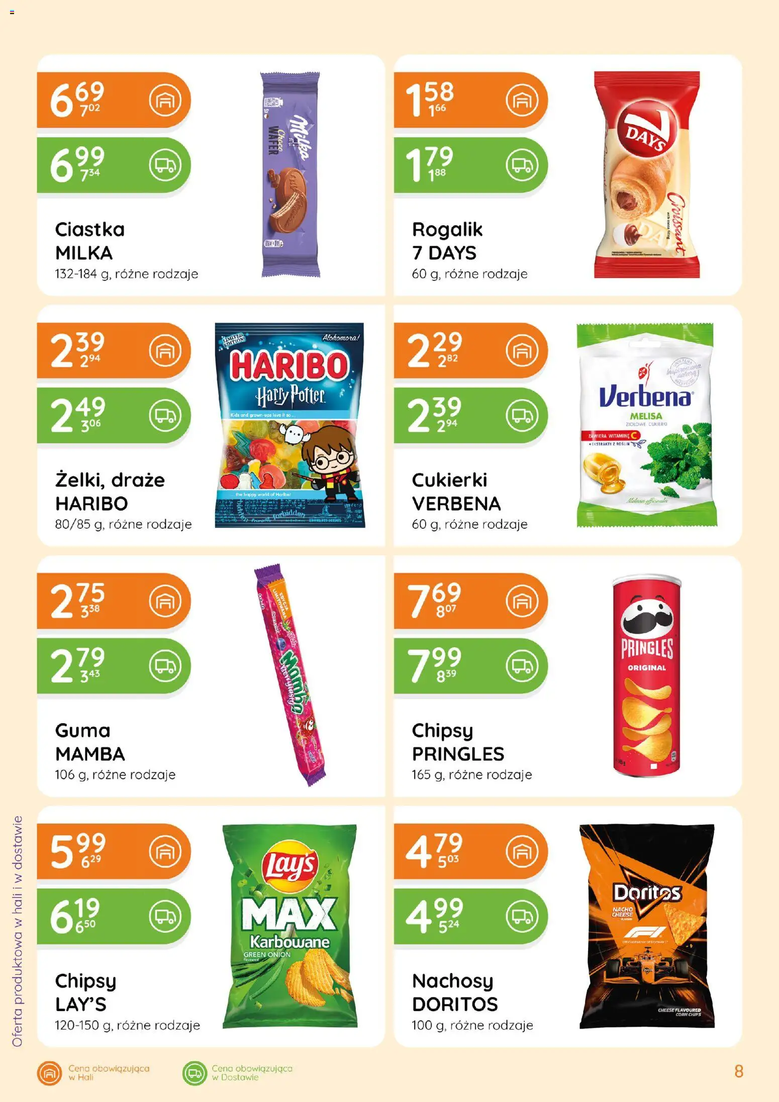 Eurocash gazetka - Ofensywa Spożywcza od 20.08.2026 | Strona: 8 | Produkty: Nachosy, Chipsy, Cukierki, Melisa