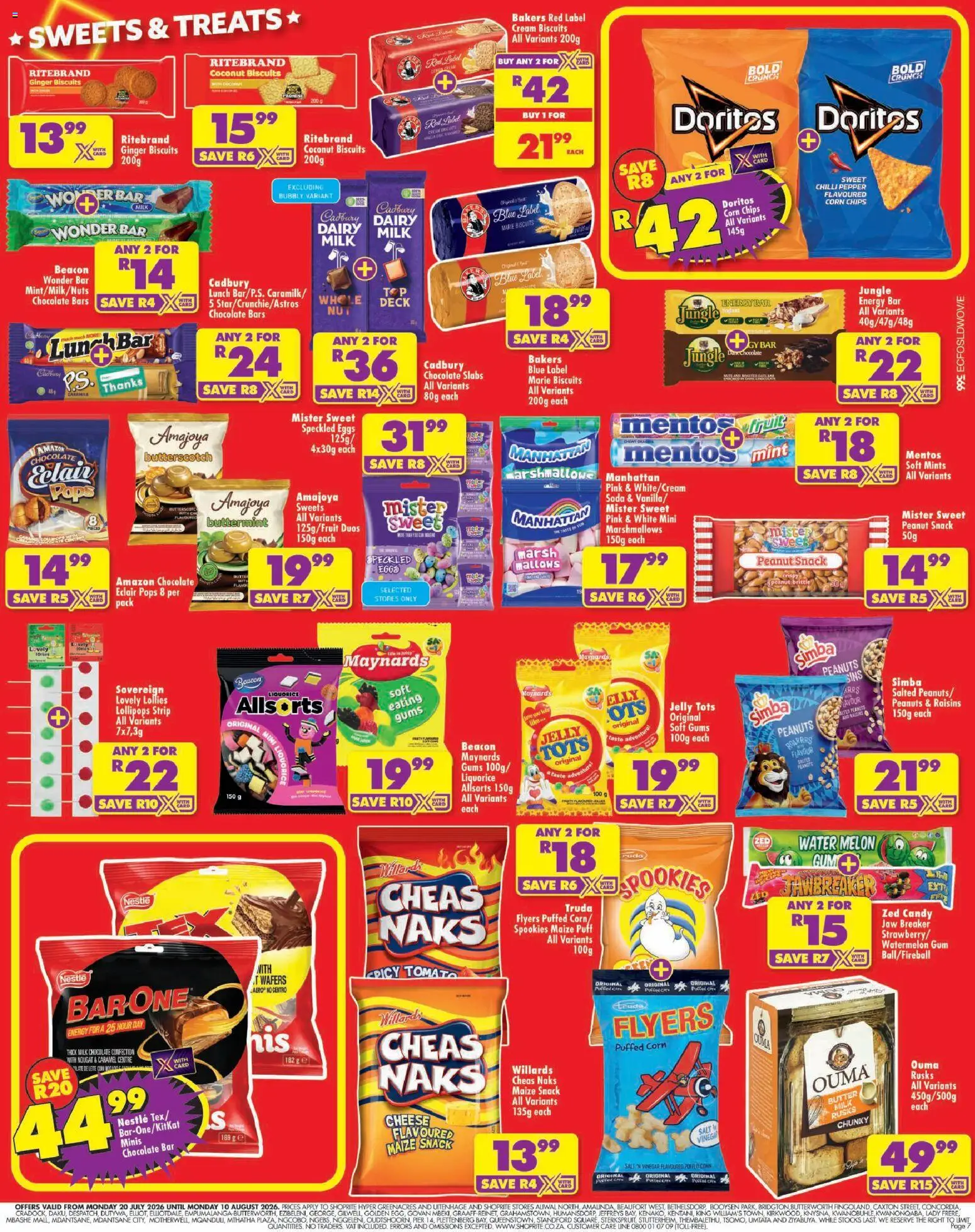 New Shoprite catalogue – valid from 20/07/2026 | Page: 7 | Products: Chips, Raisins, Fruit, Chilli