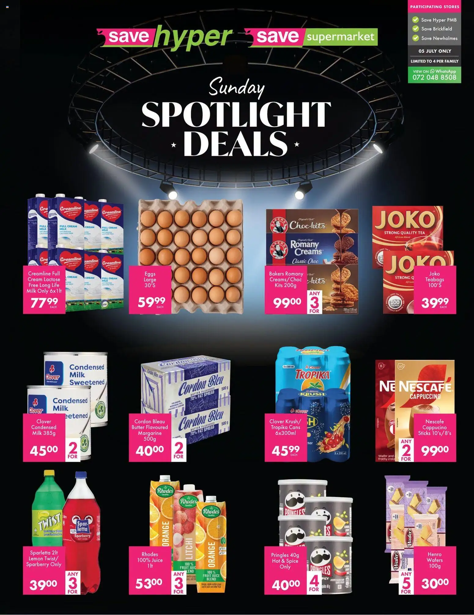 New Save catalogue – valid from 05/07/2026 | Page: 1 | Products: Margarine, Cream, Fruit, Lemon