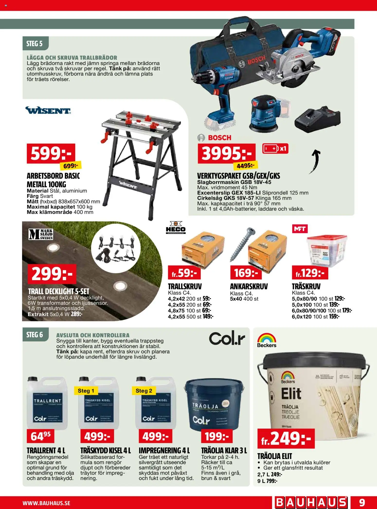 Bauhaus reklamblad aktuell från 01.06.2026 | Sida: 9 | Produkter: Rengöringsmedel, Arbetsbord, Olja, Laddare