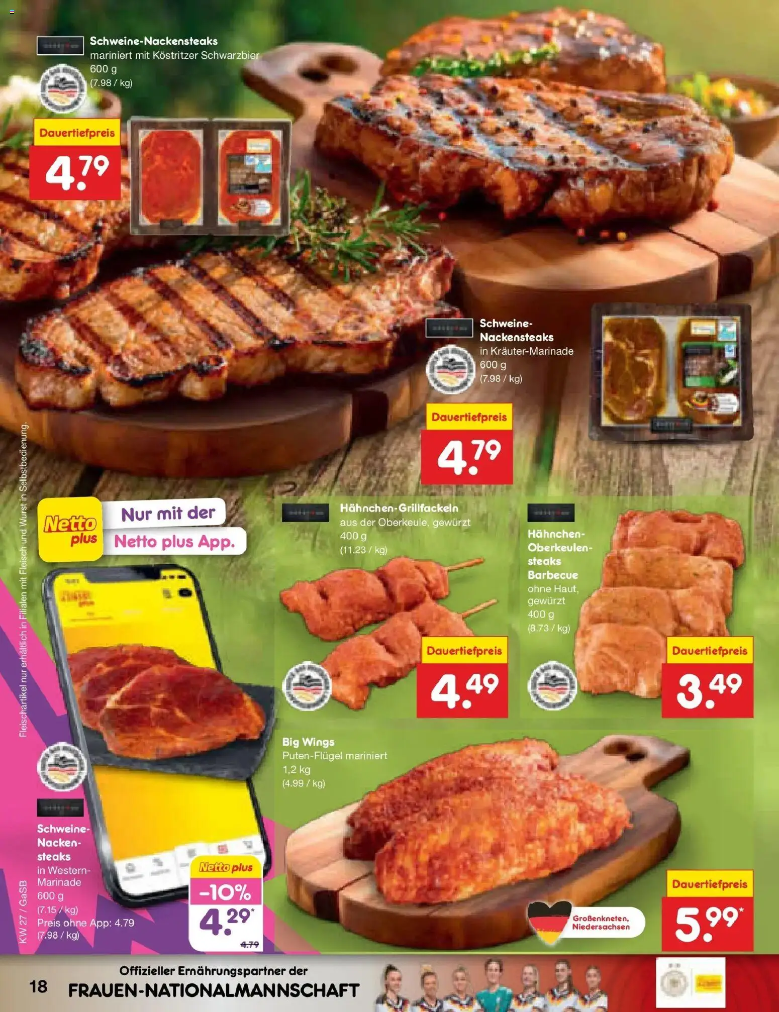 Netto Marken-Discount Prospekt Bremen-Lesum – gültig ab 28.06.2026 | Seite: 26 | Produkte: Nackensteaks, Hahnchen, Wurst, Fleisch