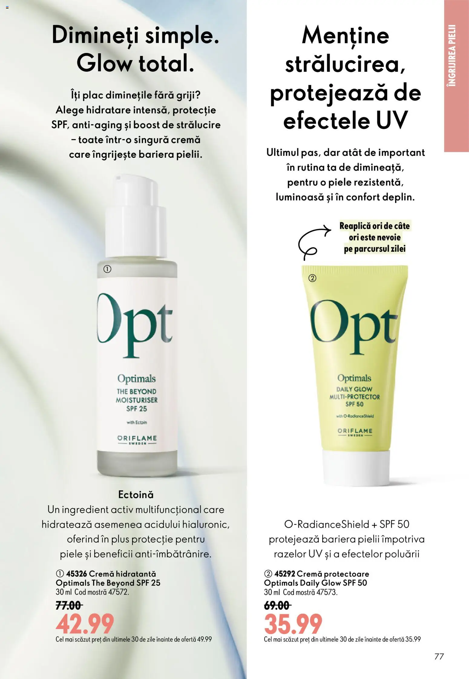 Noul catalog Oriflame – valabil de la 09.09.2026 | Pagină: 77 | Produse: Cremă hidratantă, Cremă, Plus