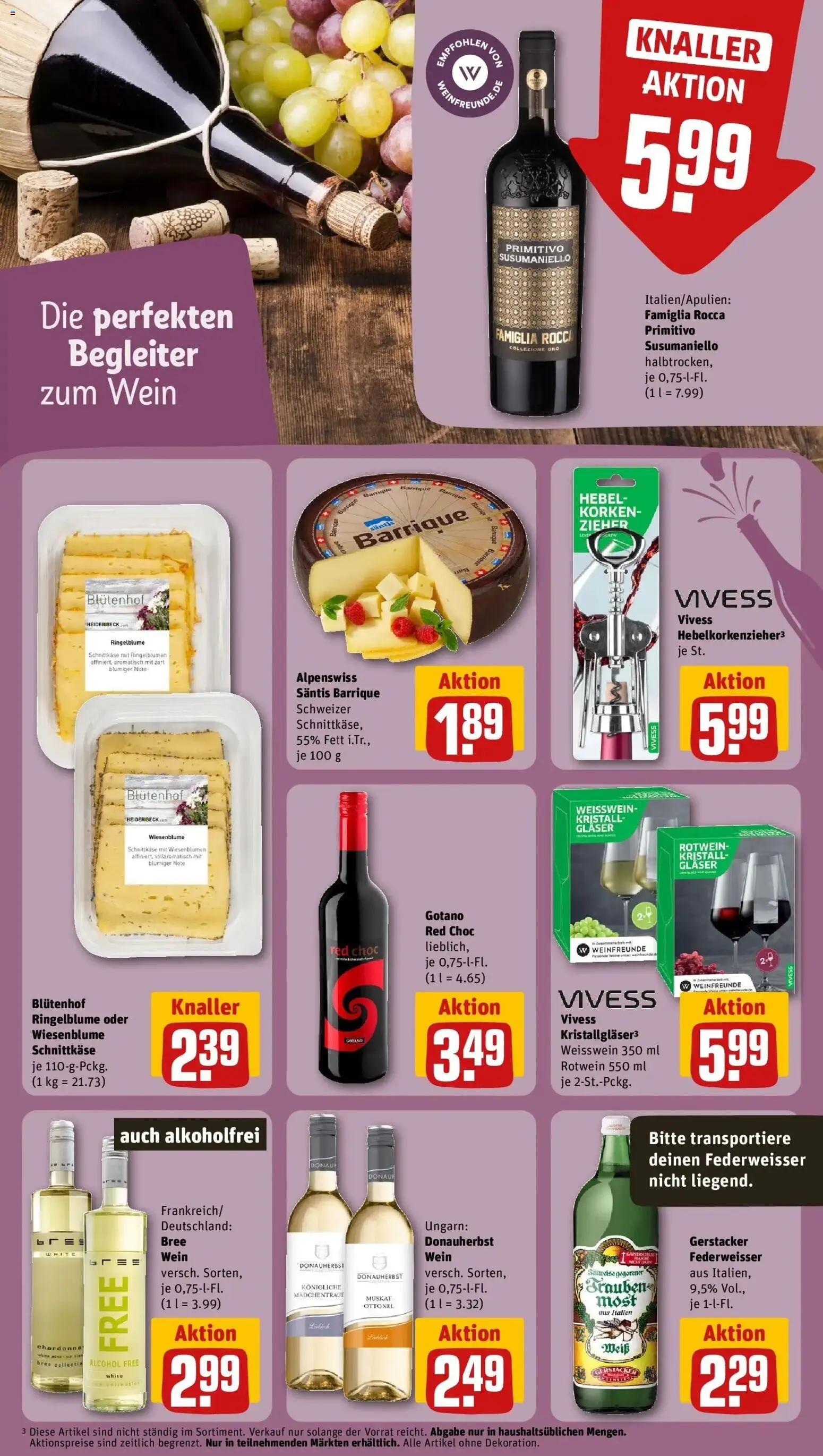 REWE Prospekt ab 31.08.2026 zum Blättern » Angebote | Seite: 17 | Produkte: Weißwein, Rotwein, Bree, Wein