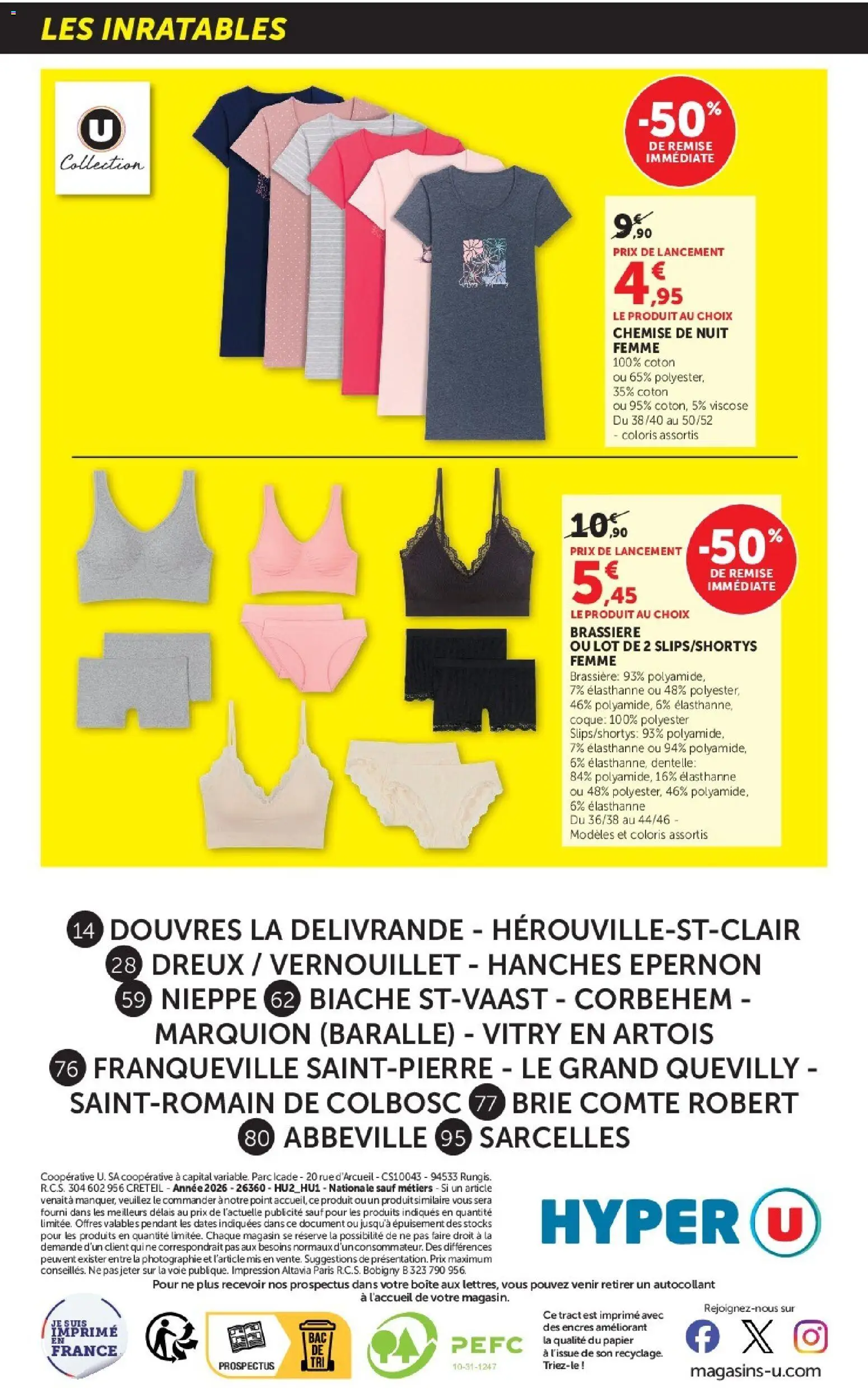 {H1} | Page: 60 | Produits: Chemise de nuit femme, Coton, Impression, Brie