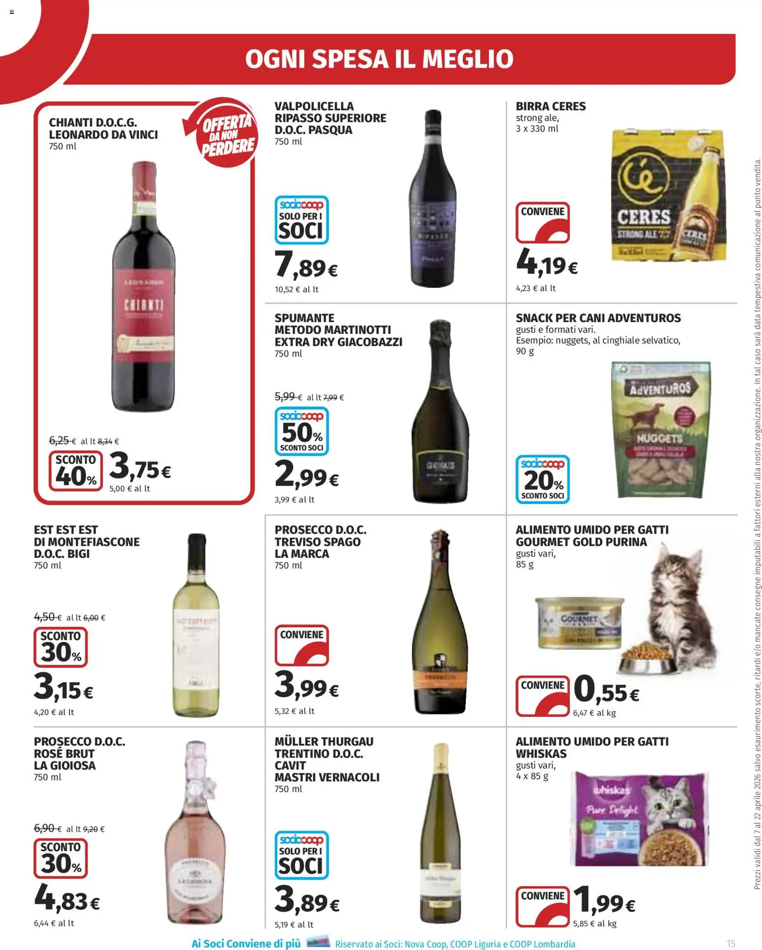 Volantino Ipercoop del 07.04.2026 | Pagina: 15 | Prodotti: Prosecco, Nuggets, Ceres, Spumante