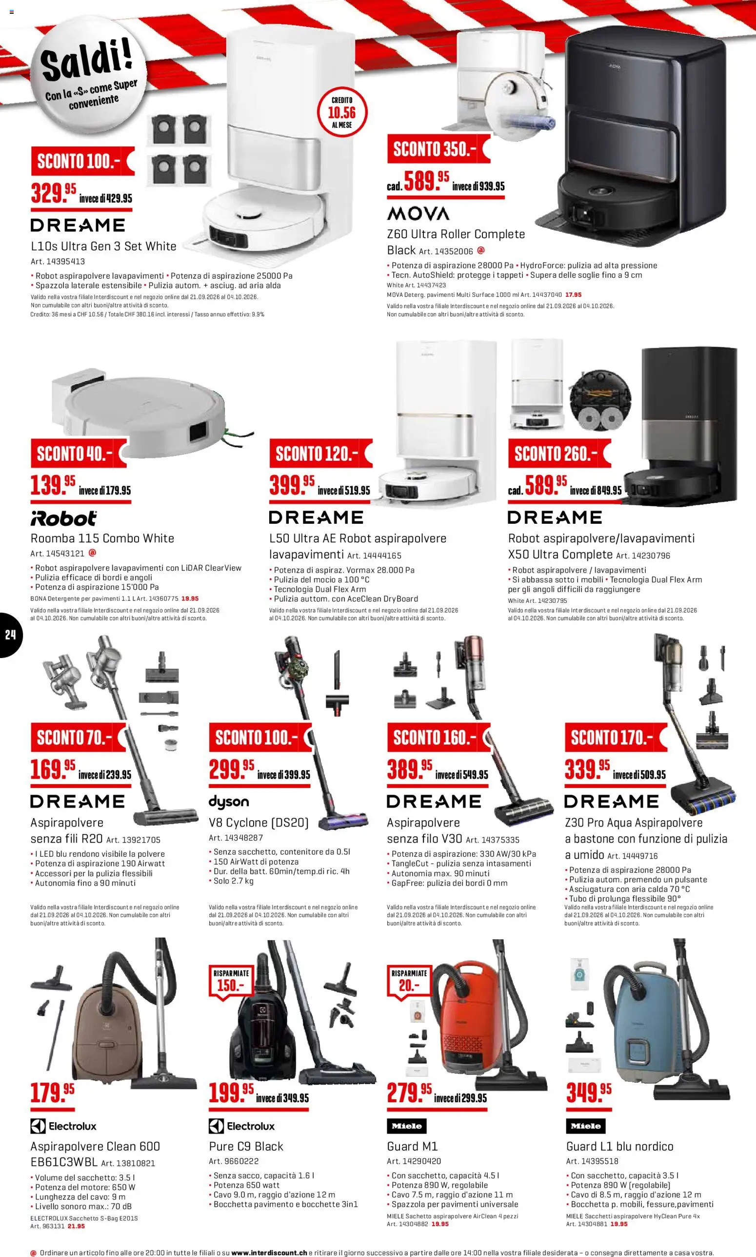 Interdiscount aktionen IT – gültig ab 21.09.2026 | Seite: 24 | Produkte: Miele, Dyson