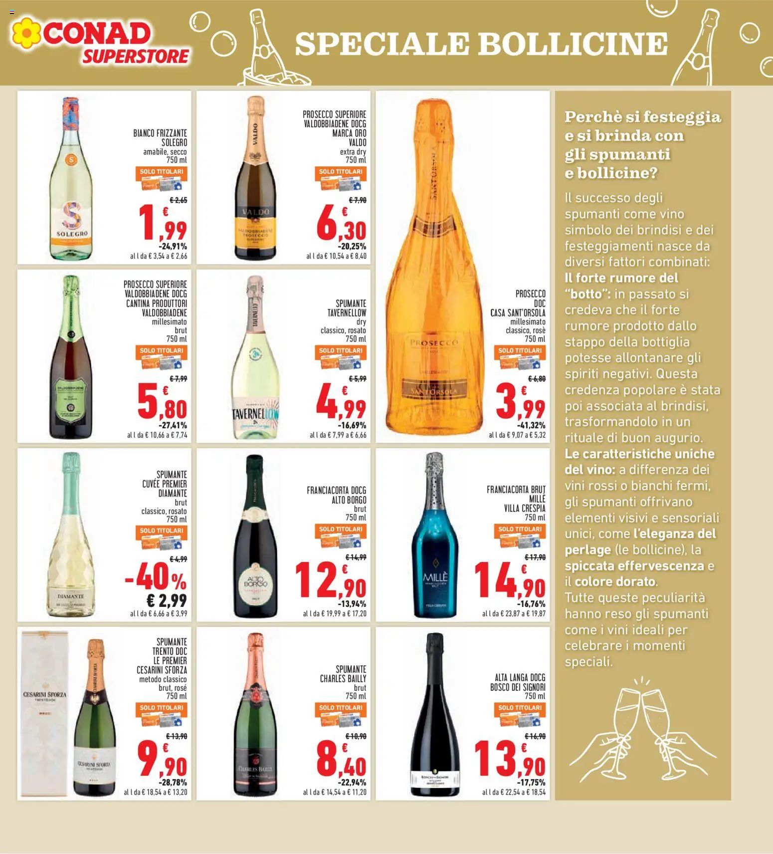 Volantino Conad del 30/07/2026 | Pagina: 19 | Prodotti: Prosecco, Vino, Spumante, Credenza