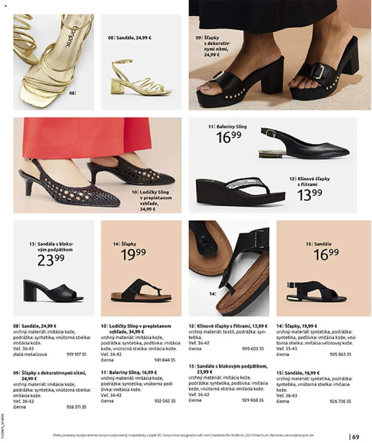 Nové Bonprix akcie – leták je platný od 01.01.2026 | Strana: 71 | Produkty: Lodičky, Sandále, Šľapky