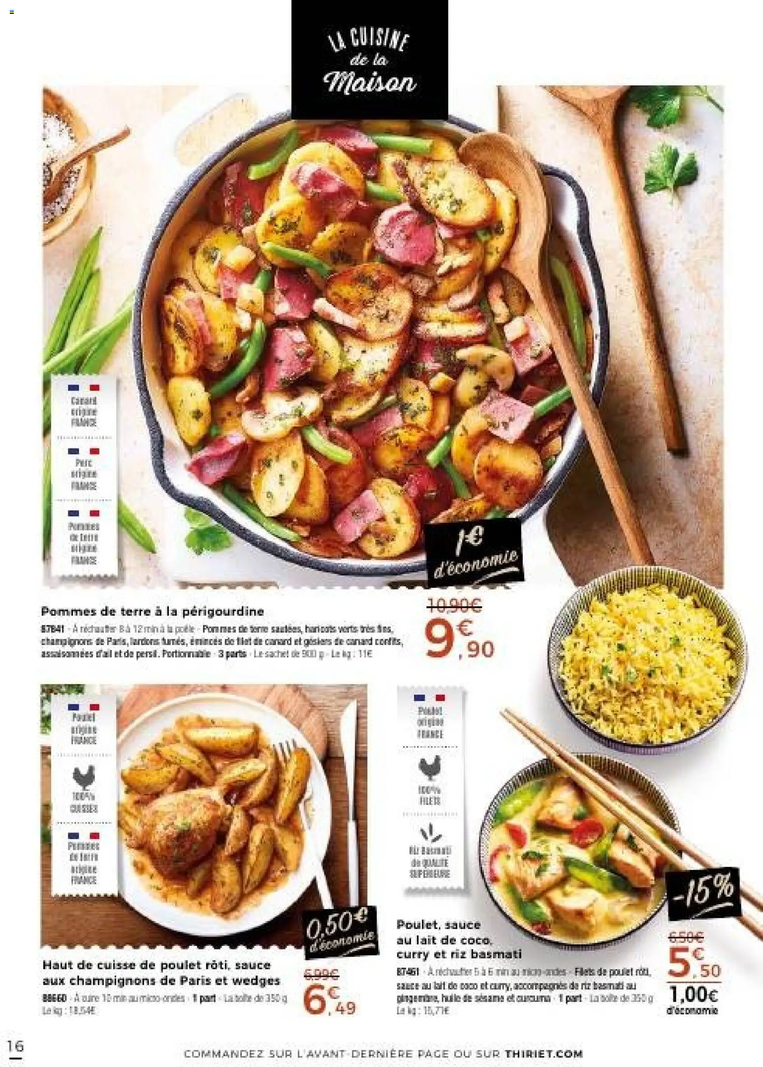 {H1} | Page: 16 | Produits: Champignons, Lait de coco, Filets de poulet, Pommes