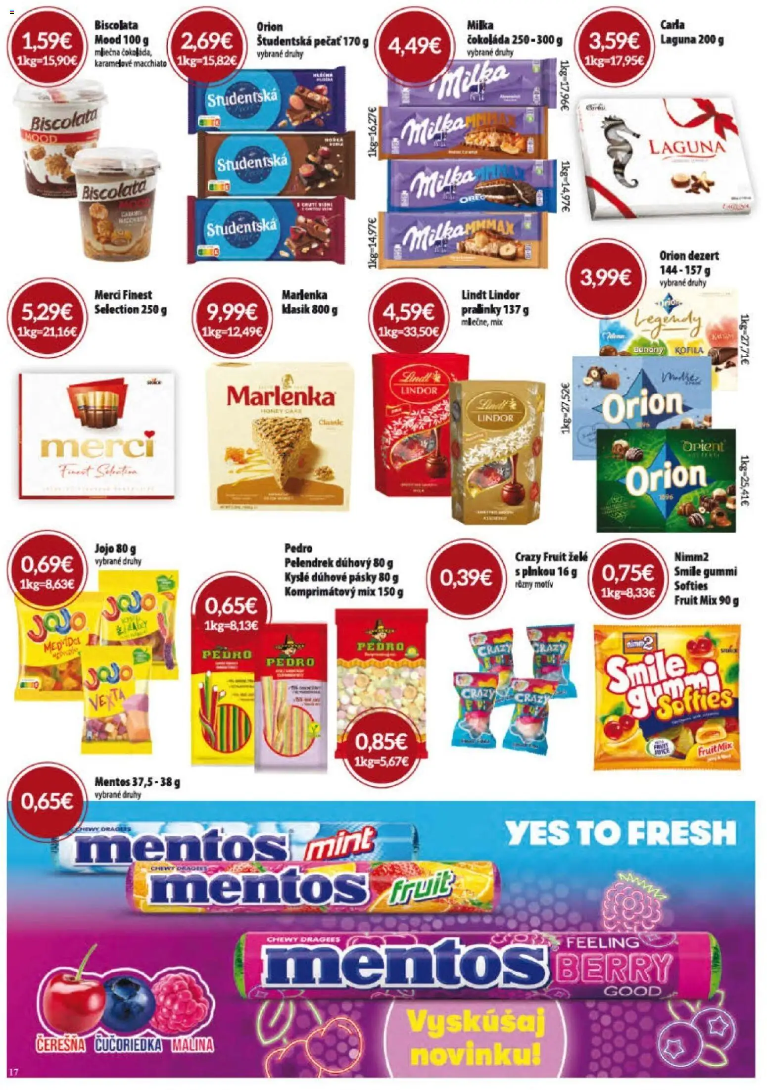 Nové KARMEN CBA akcie – leták je platný od 04.06.2026 | Strana: 17 | Produkty: Banány, Lindor, Čokoláda, Milka