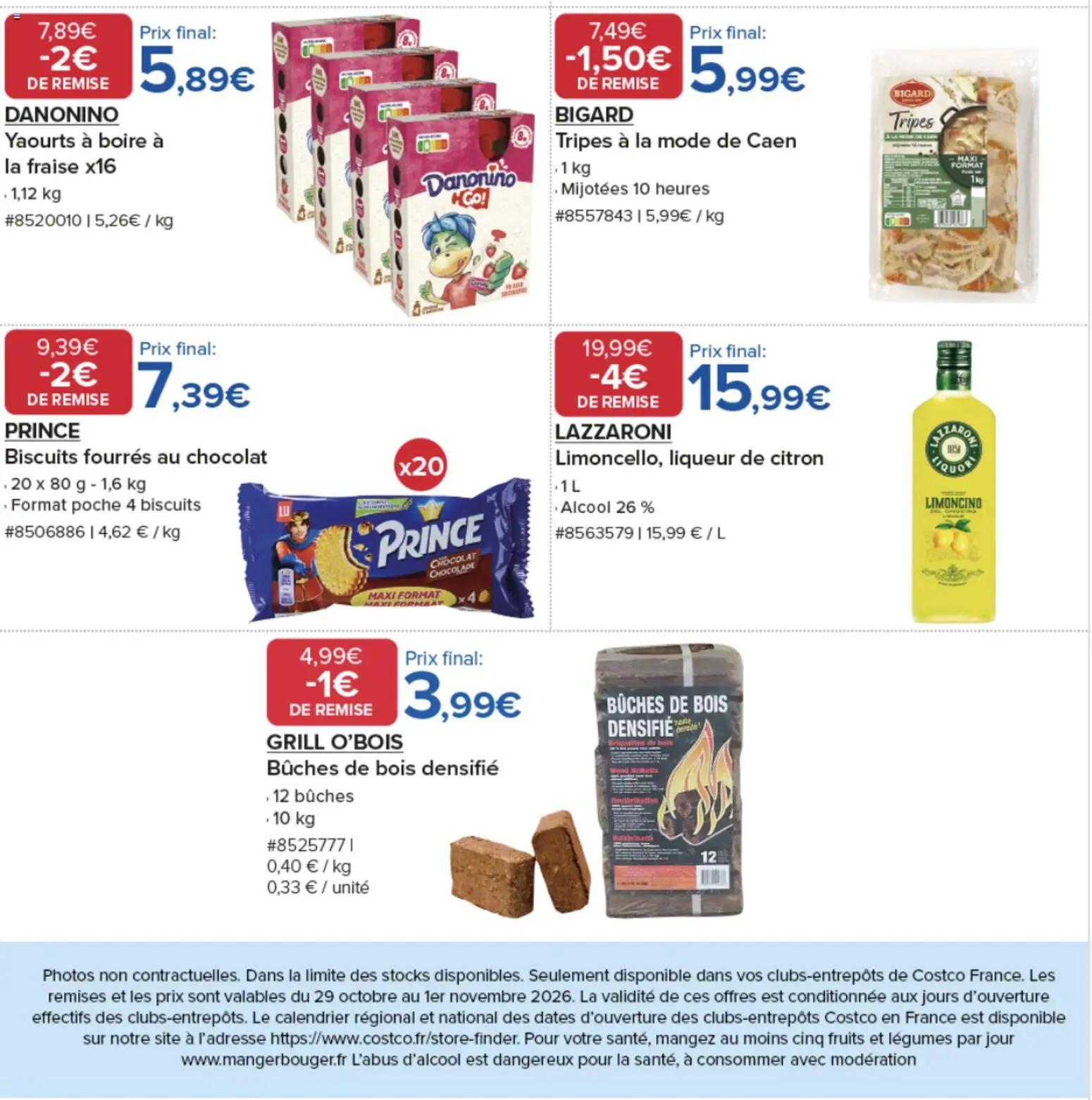 {H1} | Page: 2 | Produits: Yaourts, Citron, Chocolat, Biscuits