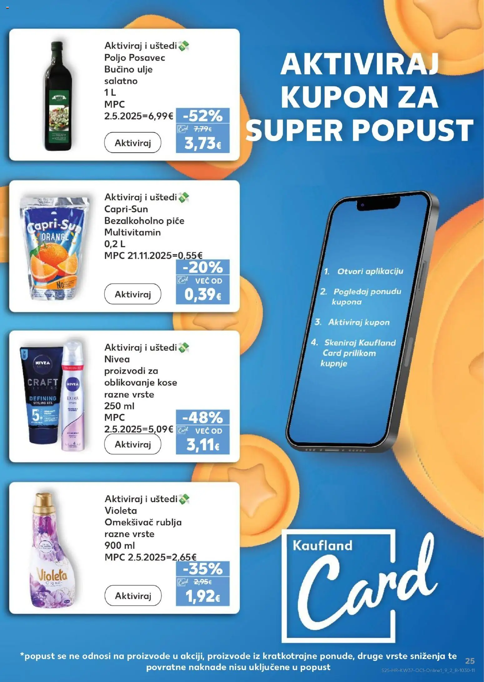 Kaufland katalog | vrijedi od 09.09.2026 | Stranica: 25 | Proizvodi: Omekšivač, Nivea, Violeta, Capri-Sun
