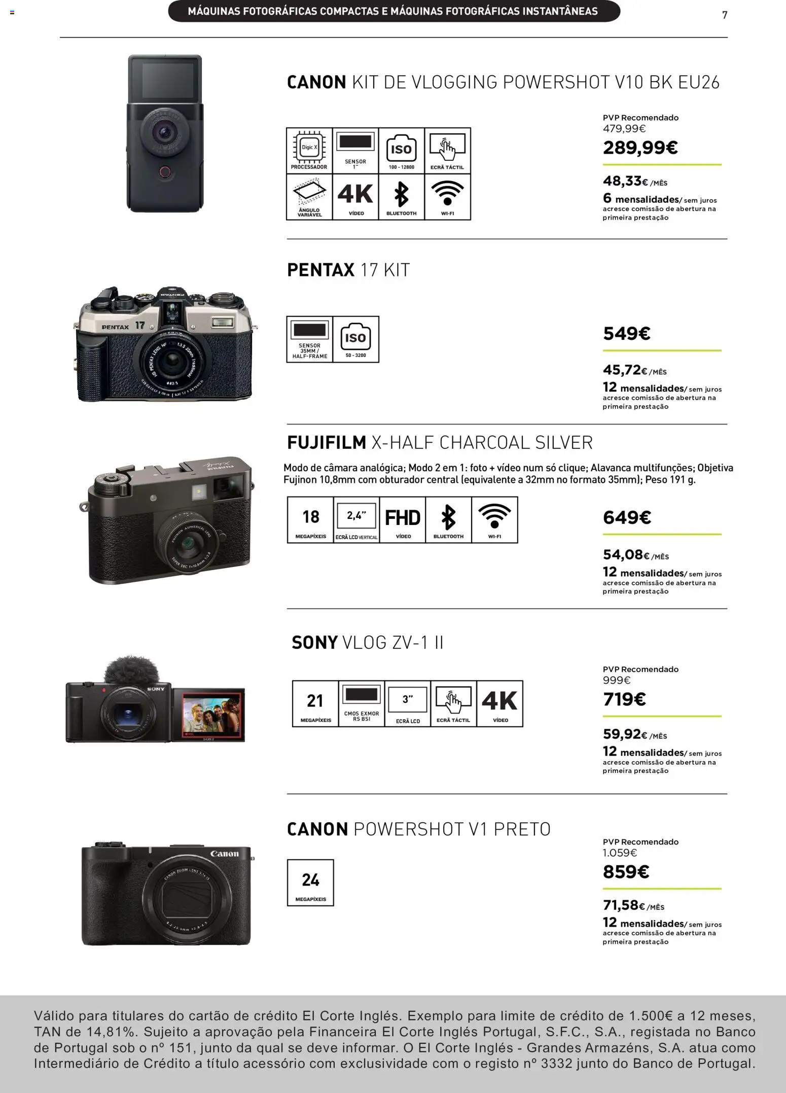 El Corte Ingles Fotografia │ válido de 14/07/2026 | Página: 7 | Produtos: Vídeo, Banco
